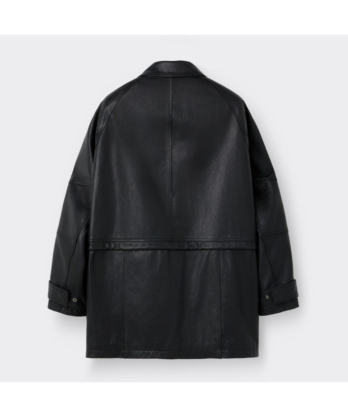 커스텀멜로우(CUSTOMELLOW) Black Leather Long Coat CWUDS26112BKX