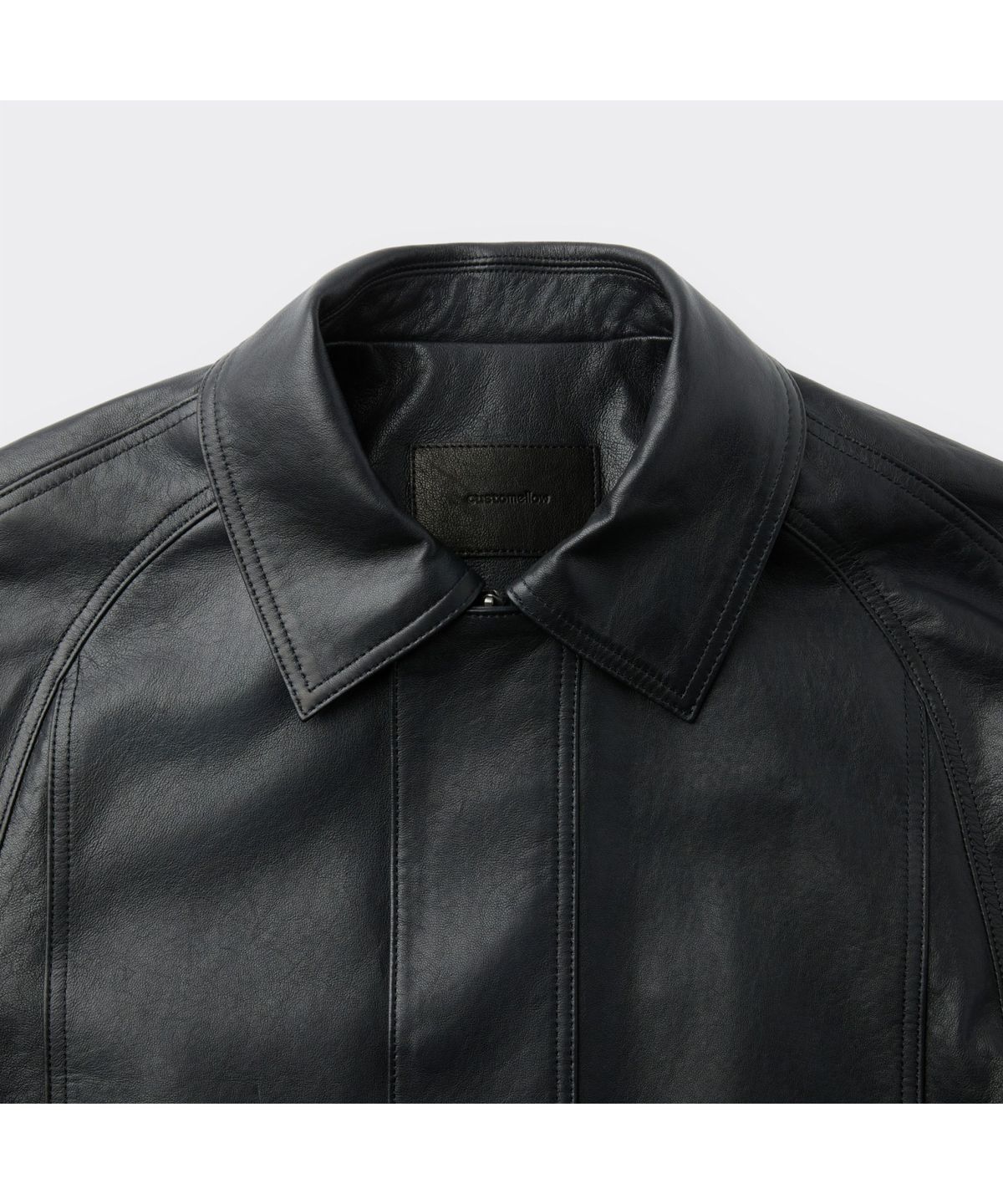 커스텀멜로우(CUSTOMELLOW) Black Leather Long Coat CWUDS26112BKX