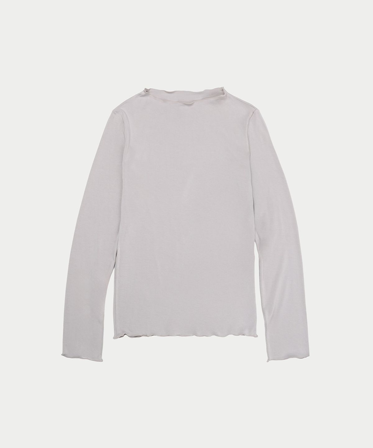 이어닝(YEARNING) MOCK NECK LONG SLEEVE TOP, LIGHT GREY