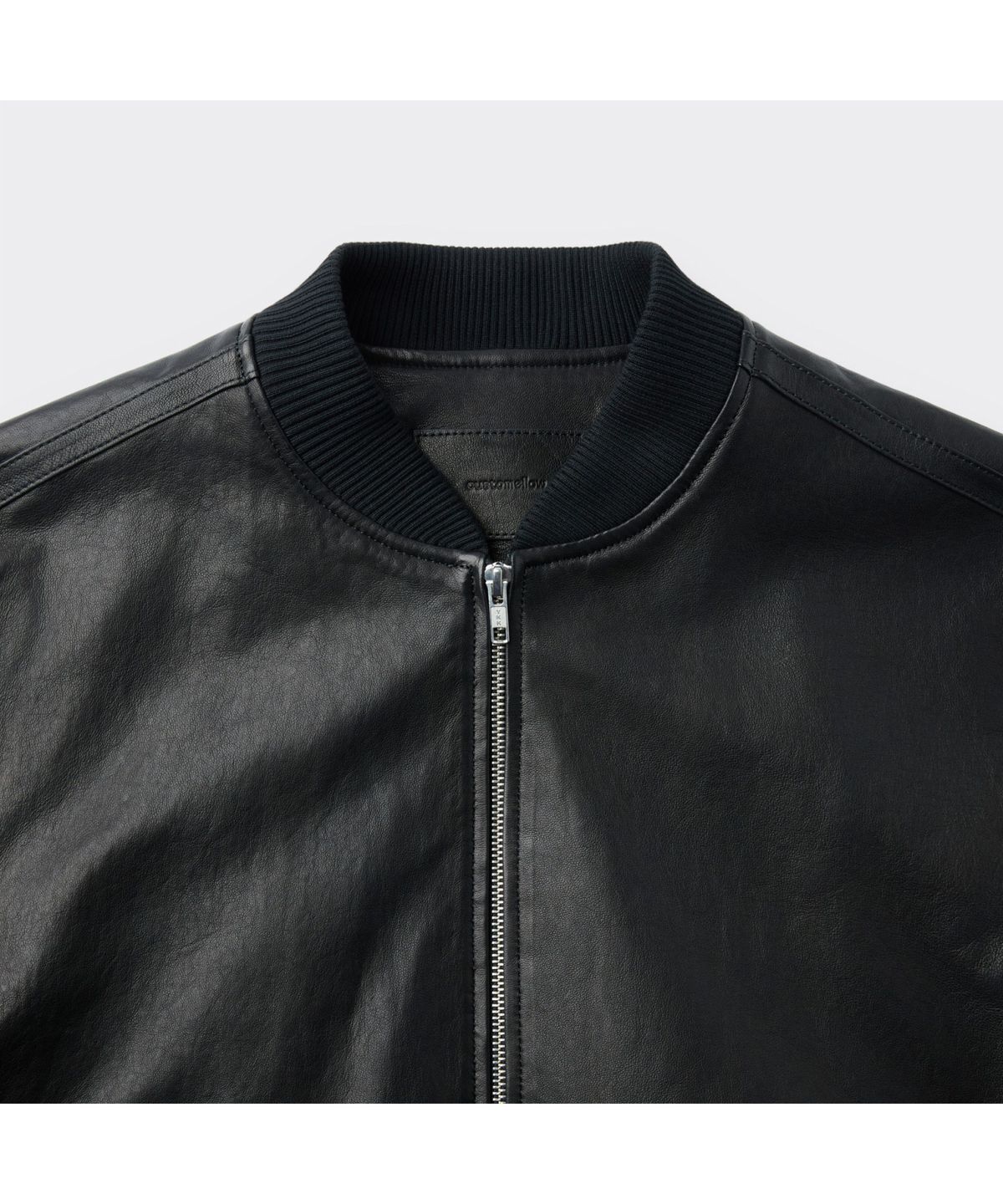 커스텀멜로우(CUSTOMELLOW) Black Leather Ma-1 CWUDS26114BKX