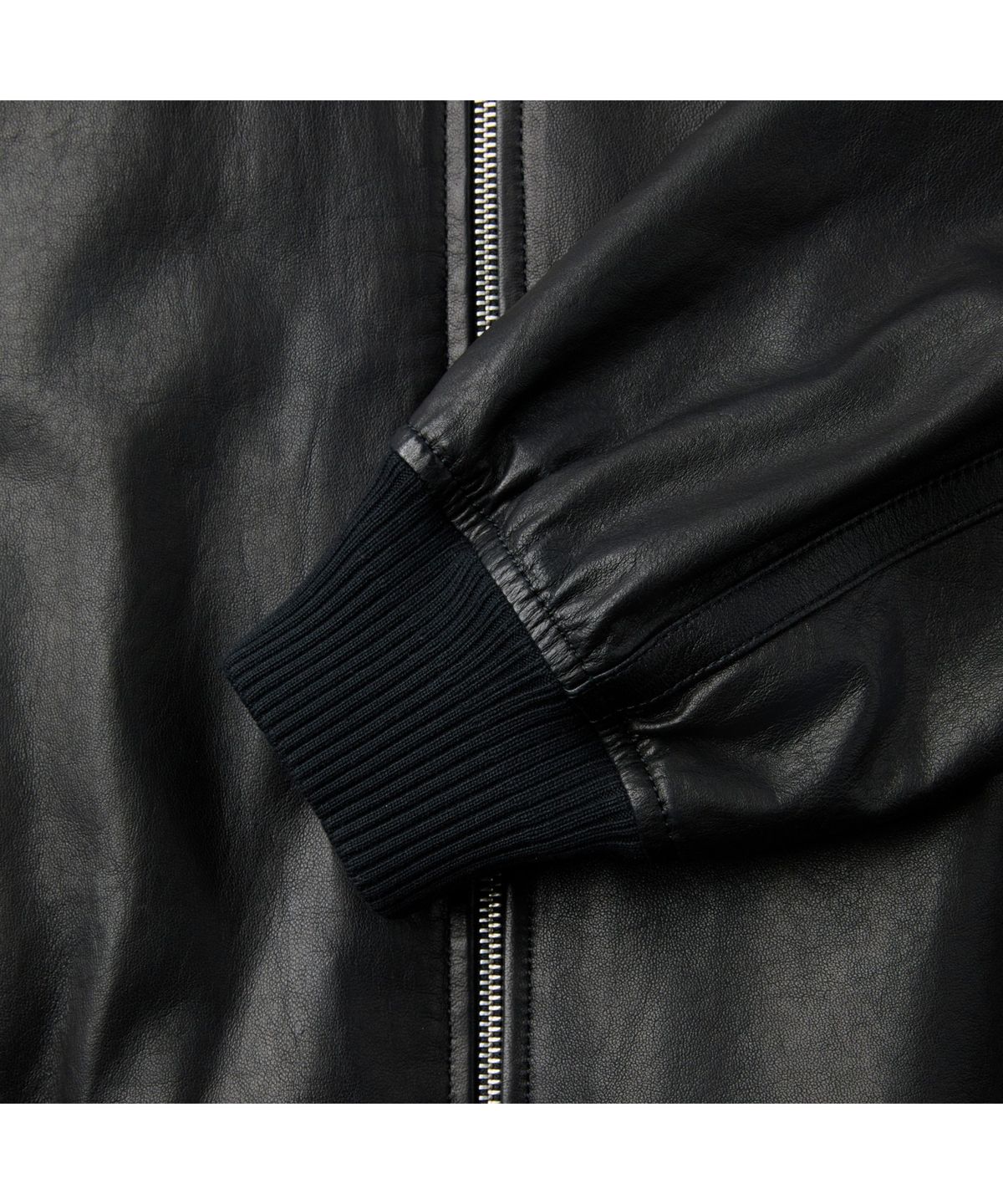 커스텀멜로우(CUSTOMELLOW) Black Leather Ma-1 CWUDS26114BKX