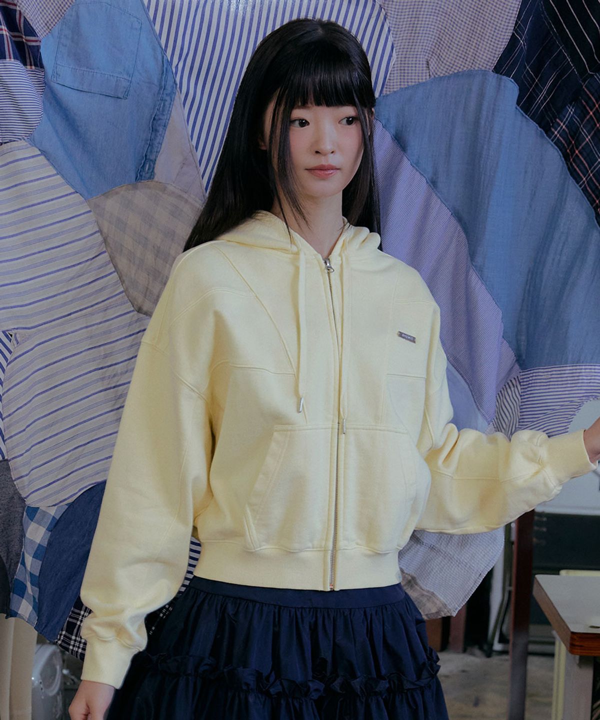 락피쉬웨더웨어(ROCKFISH WEATHERWEAR) SEMI CROPPED ZIP UP HOODIE - 4 colors