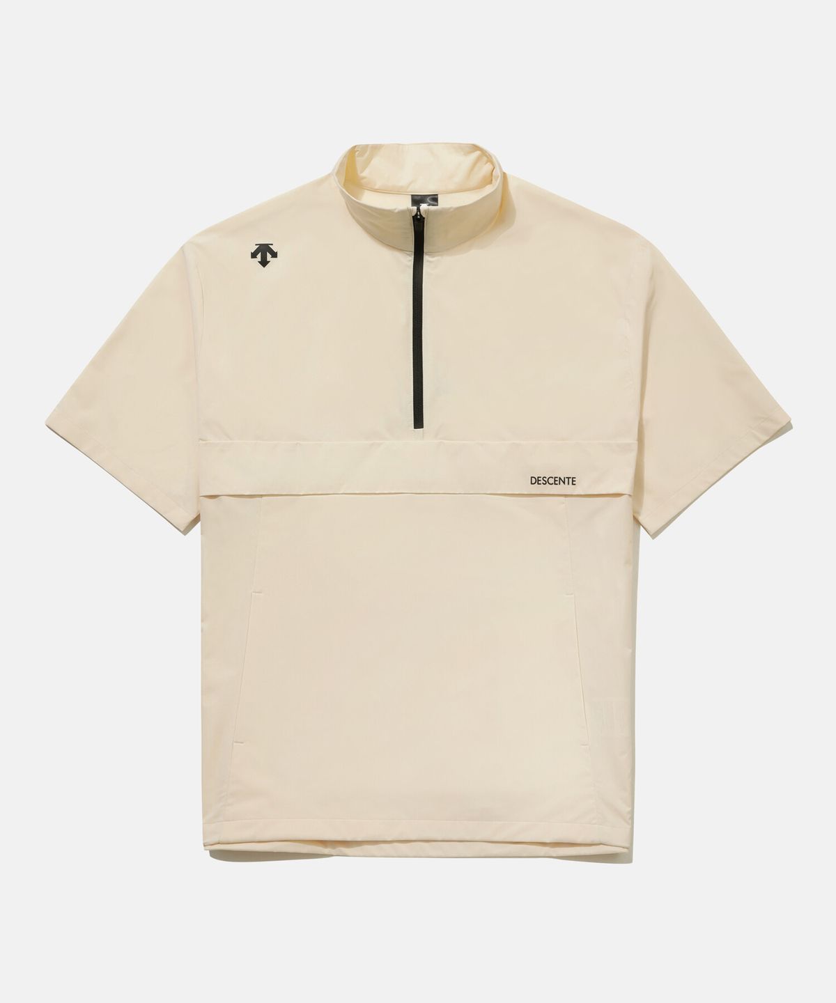 데상트(DESCENTE) 스트레치 우븐 반팔 아노락 아이보리 SR223UAN44