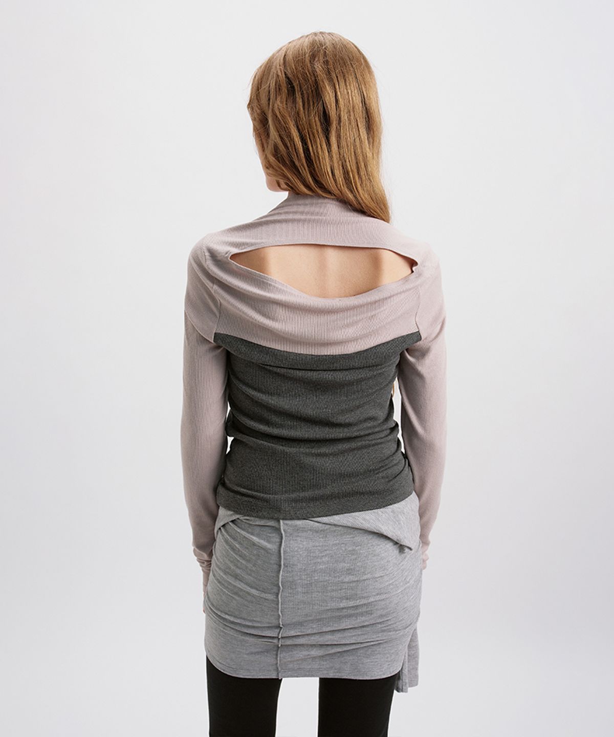 시메트릭 퍼센트(SYMMETRICPERCENT) Two-Way Bolero Top / Charcoal
