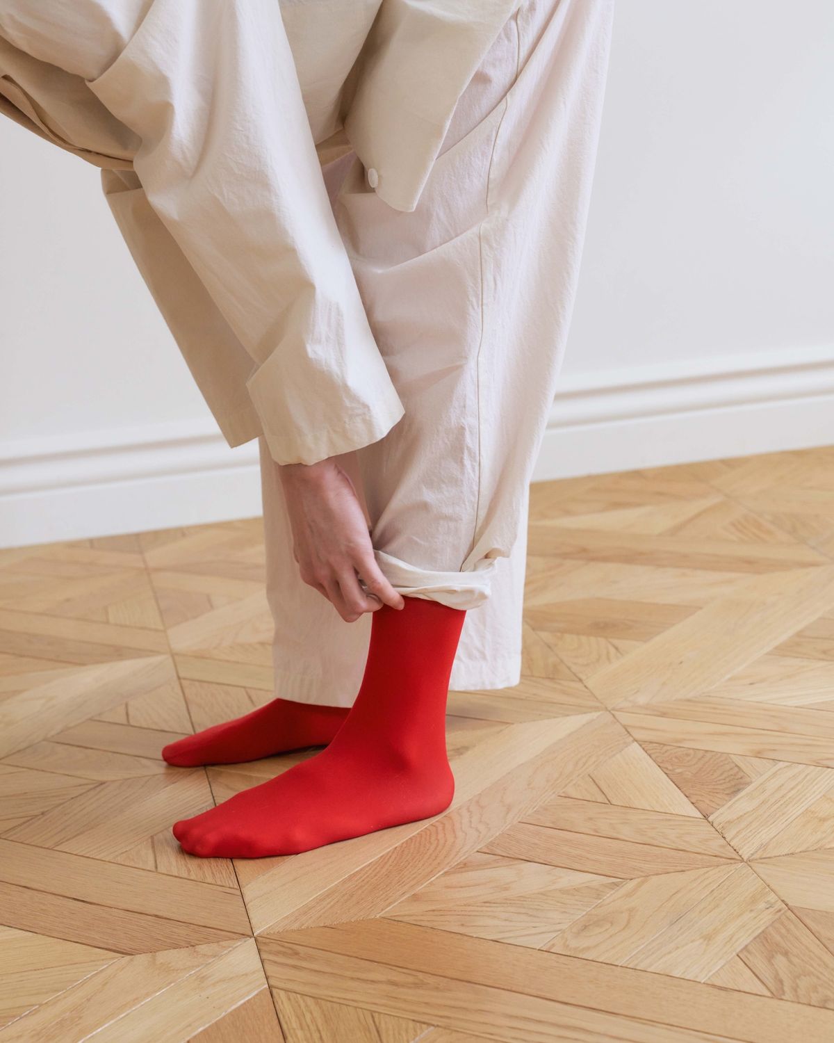 모잉모잉(MOIN MOIN) Long daily pajamas pants, Paper white