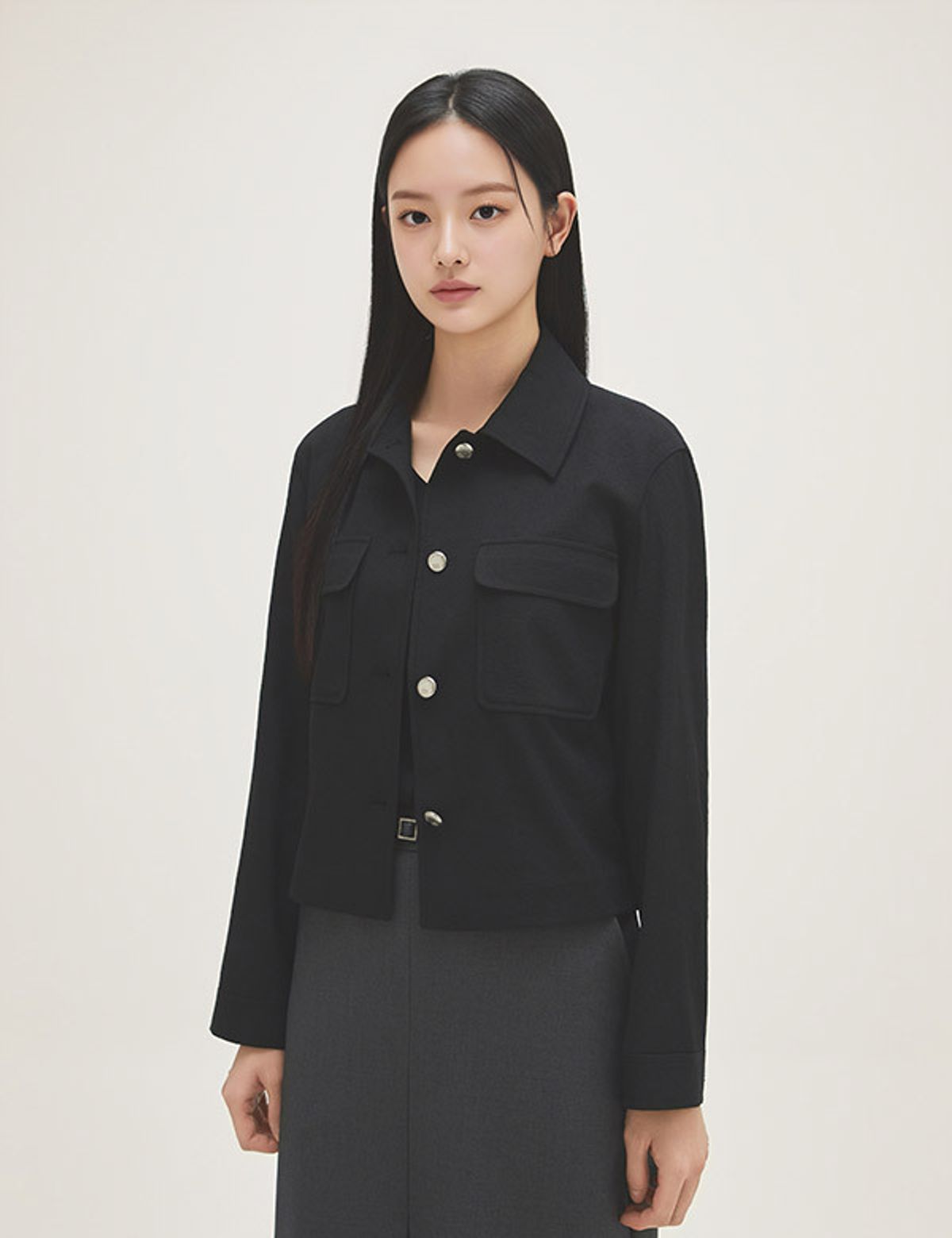 로엠(ROEM) 조직감 셔츠형 자켓 RMJKG24R13