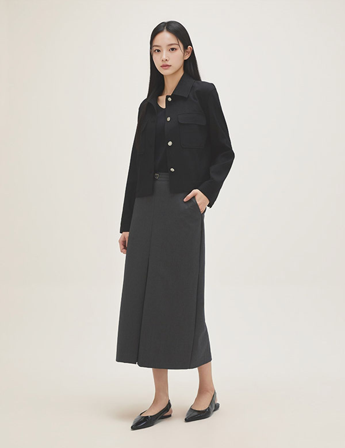 로엠(ROEM) 조직감 셔츠형 자켓 RMJKG24R13