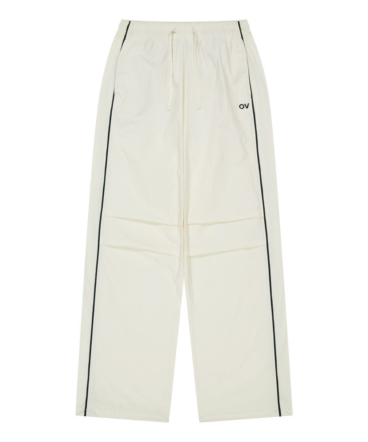 아웃도어 보이스(OUTDOOR VOICES) OV LOGO NYLON TRACK PANTS (OFF WHITE)