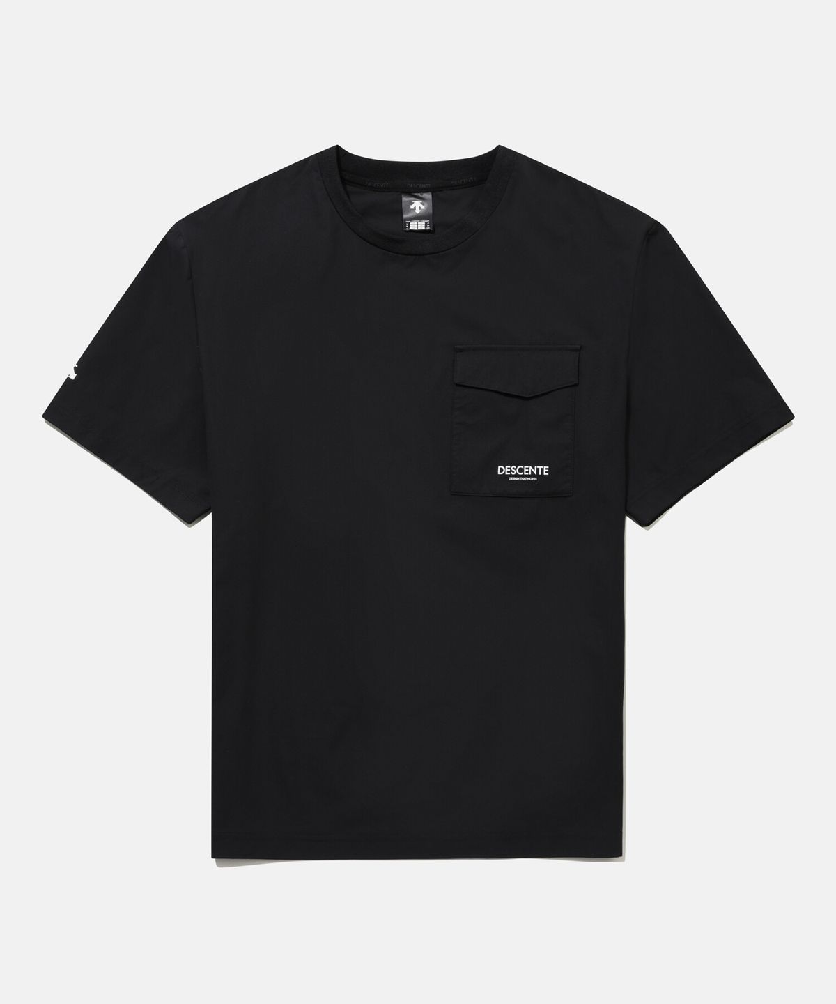 데상트(DESCENTE) 스트레치 우븐 반팔 티셔츠 블랙 SR221UTS44