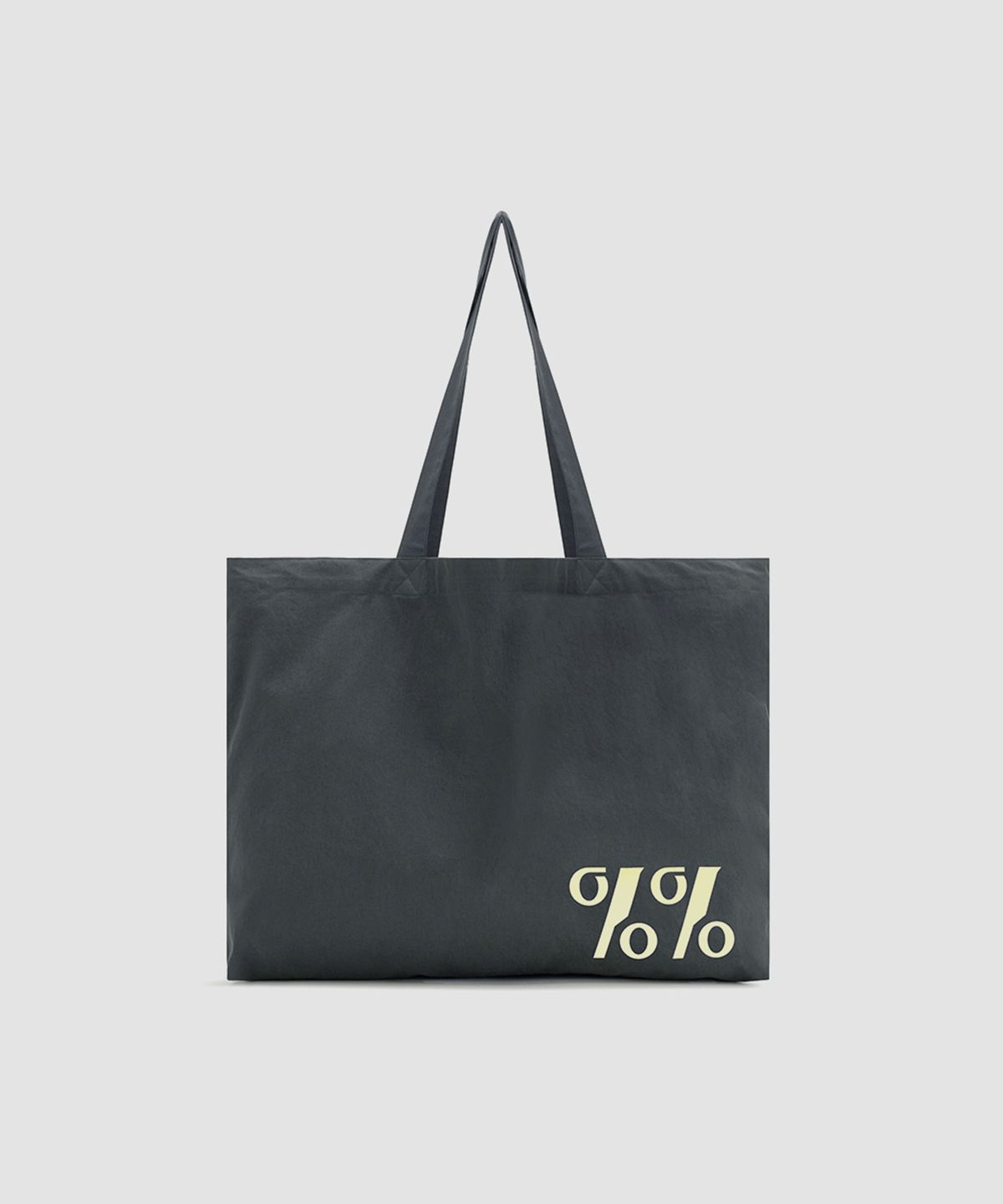 시메트릭 퍼센트(SYMMETRICPERCENT) Color Logo Cotton Bag / Charcoal