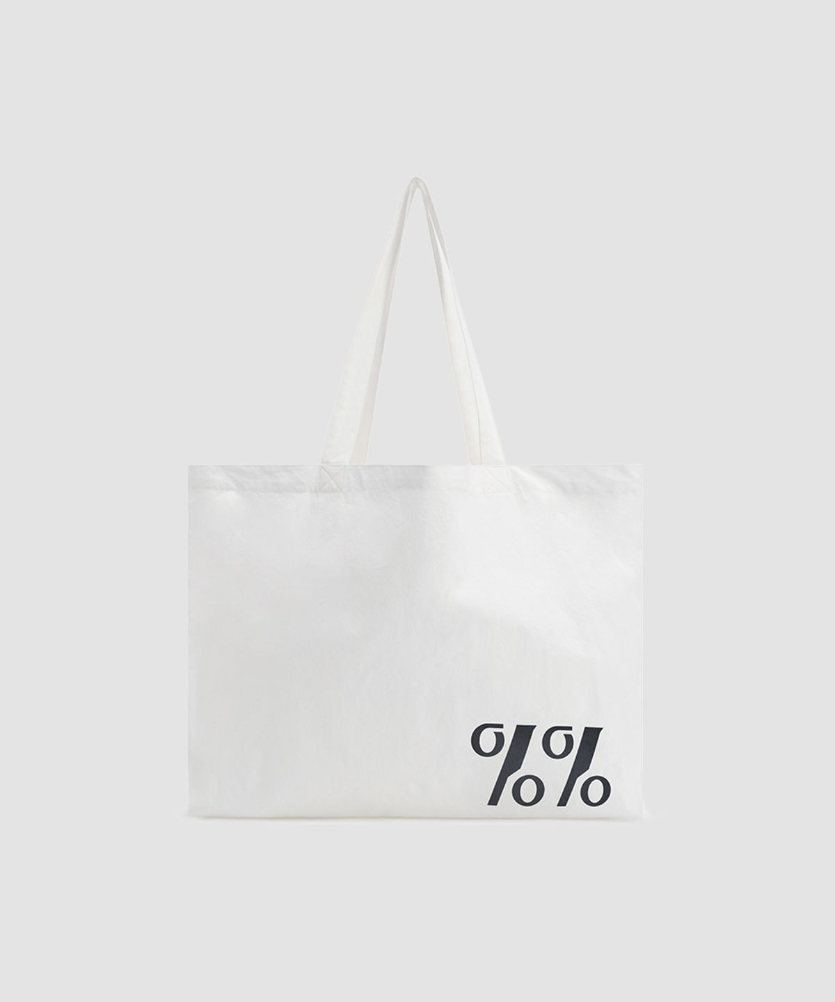 시메트릭 퍼센트(SYMMETRICPERCENT) Color Logo Cotton Bag / White