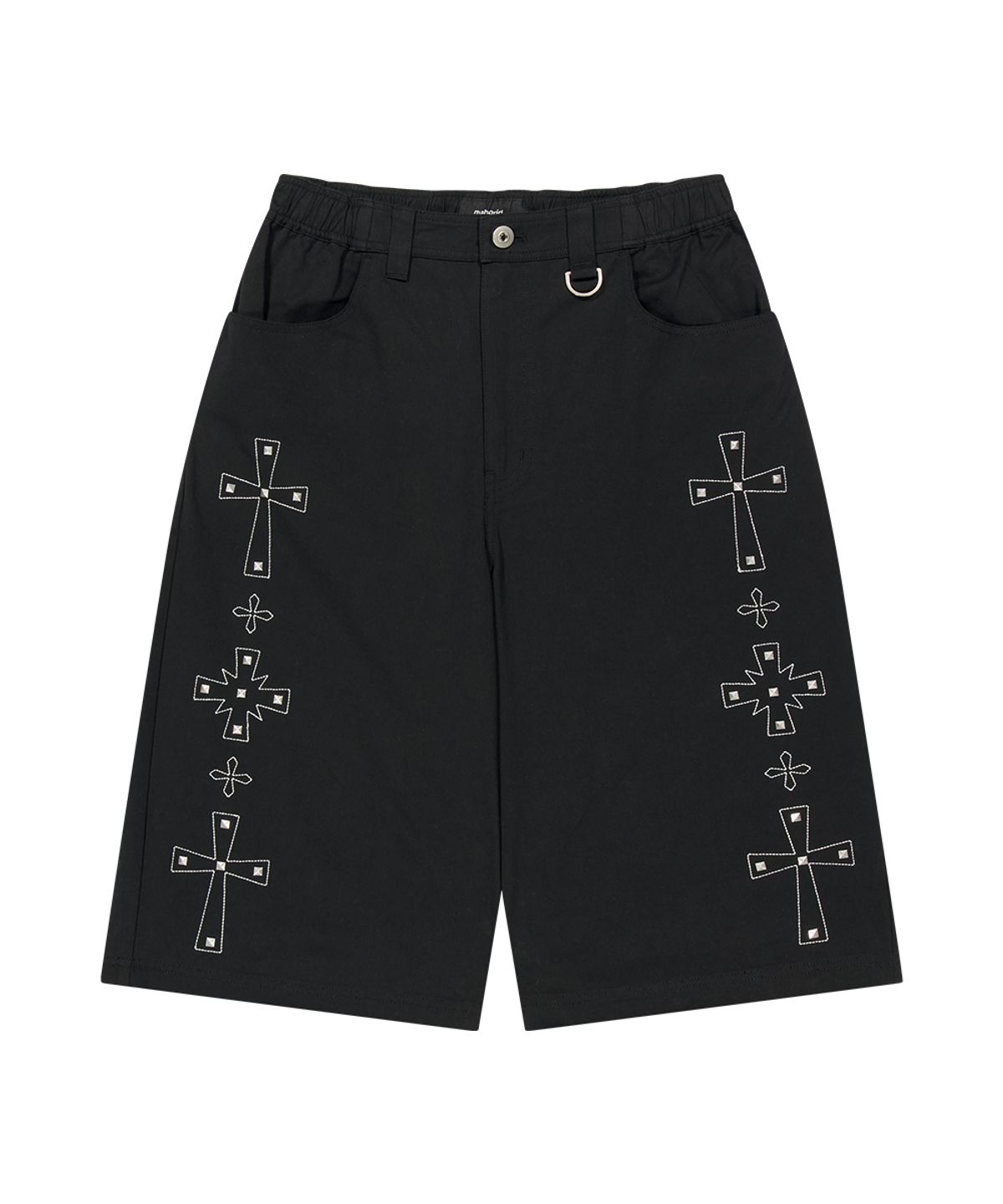 마하그리드(MAHAGRID) CROSS STUD TWILL SHORTS BLACK(MG2GMMPA62A)