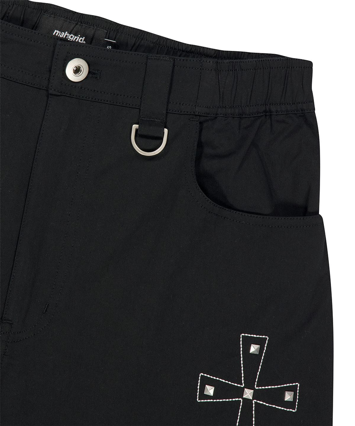 마하그리드(MAHAGRID) CROSS STUD TWILL SHORTS BLACK(MG2GMMPA62A)