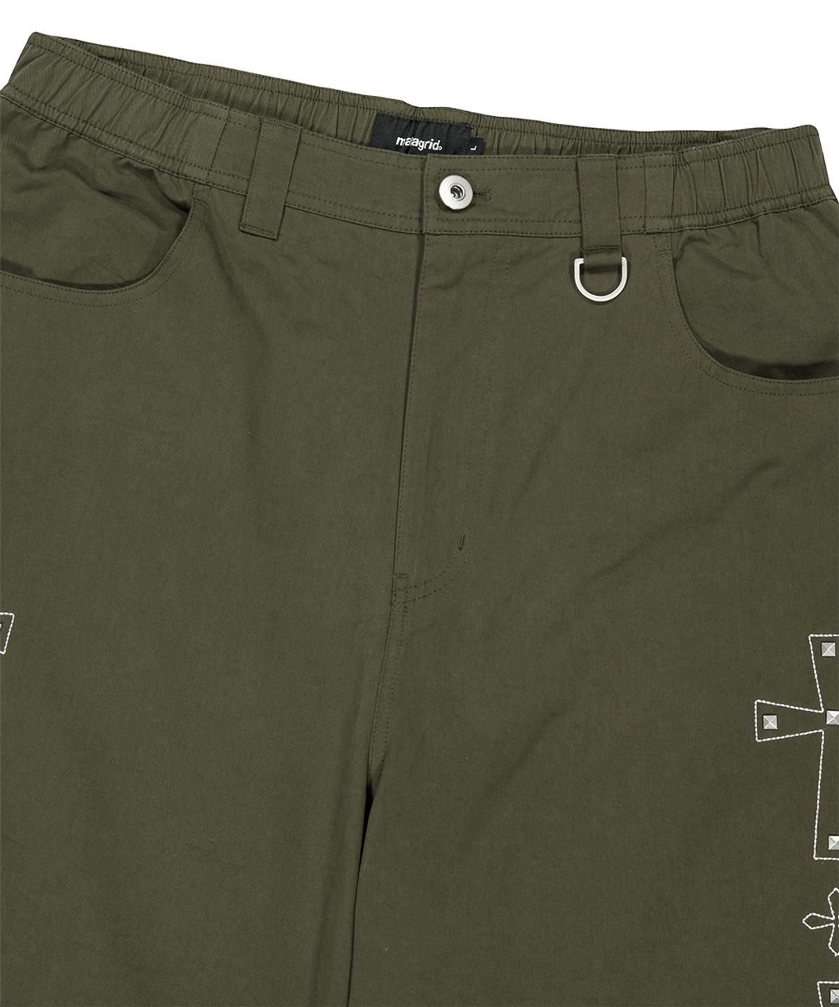 마하그리드(MAHAGRID) CROSS STUD TWILL SHORTS KHAKI(MG2GMMPA62A)