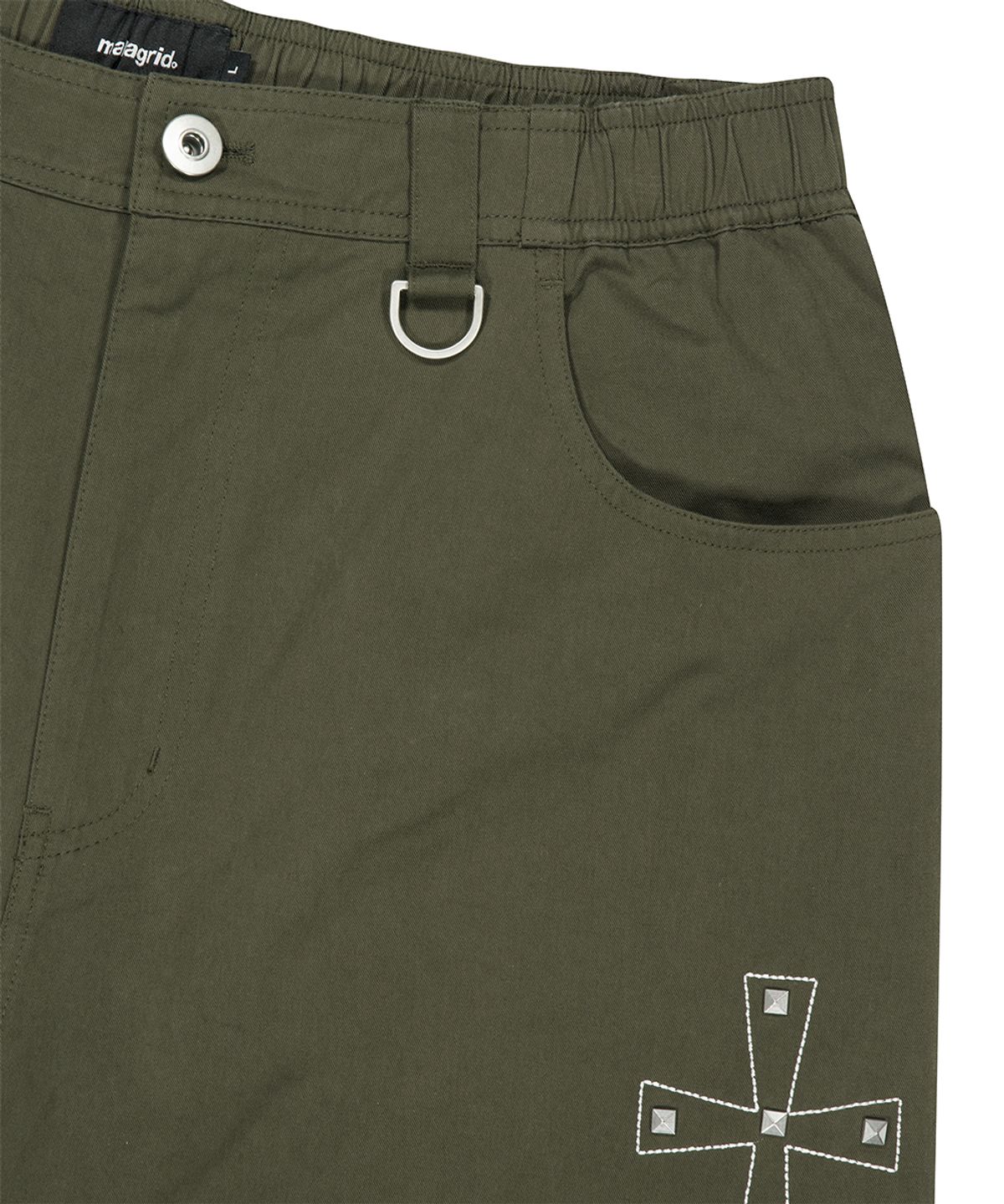 마하그리드(MAHAGRID) CROSS STUD TWILL SHORTS KHAKI(MG2GMMPA62A)