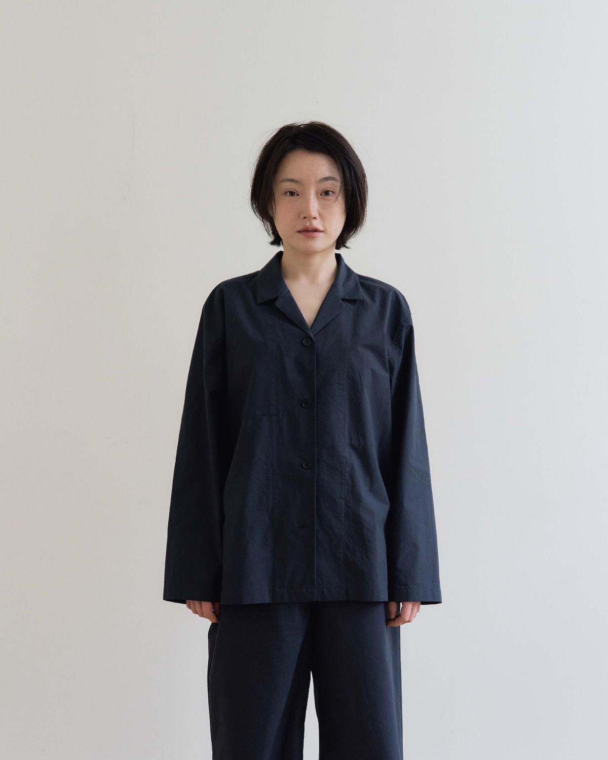 모잉모잉(MOIN MOIN) Long daily pajamas shirt, Ink black