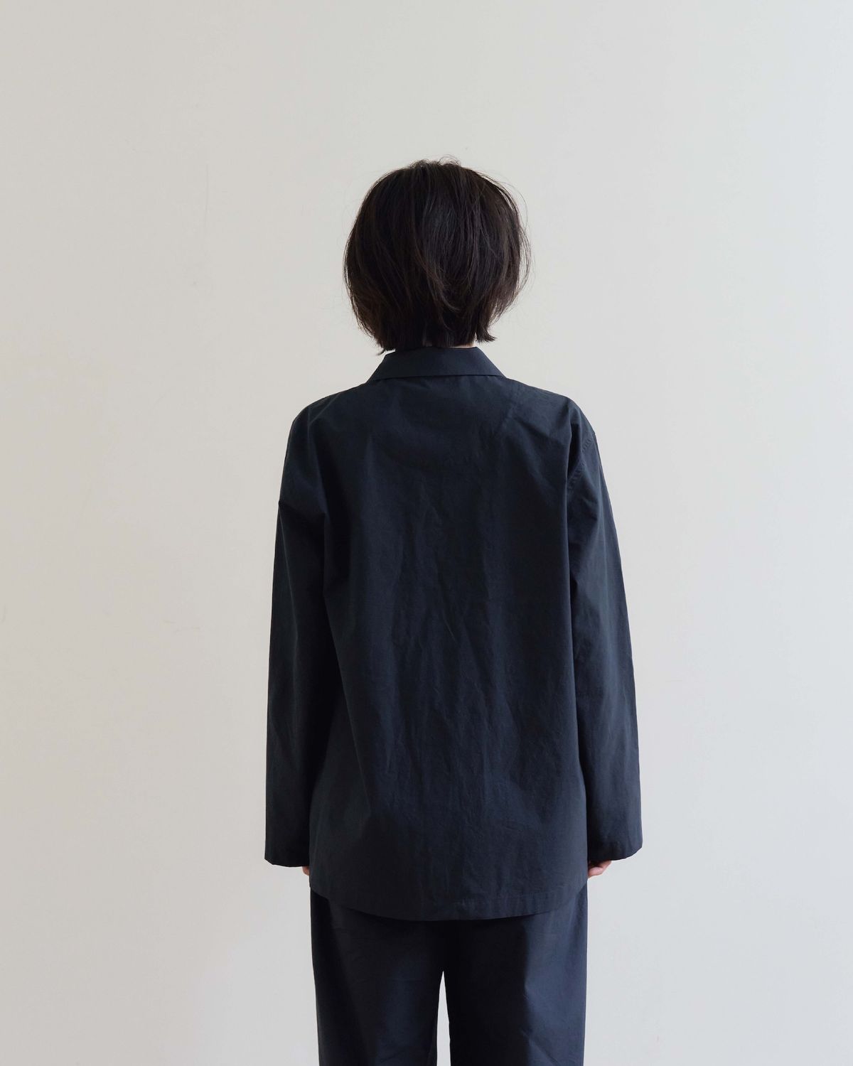 모잉모잉(MOIN MOIN) Long daily pajamas shirt, Ink black