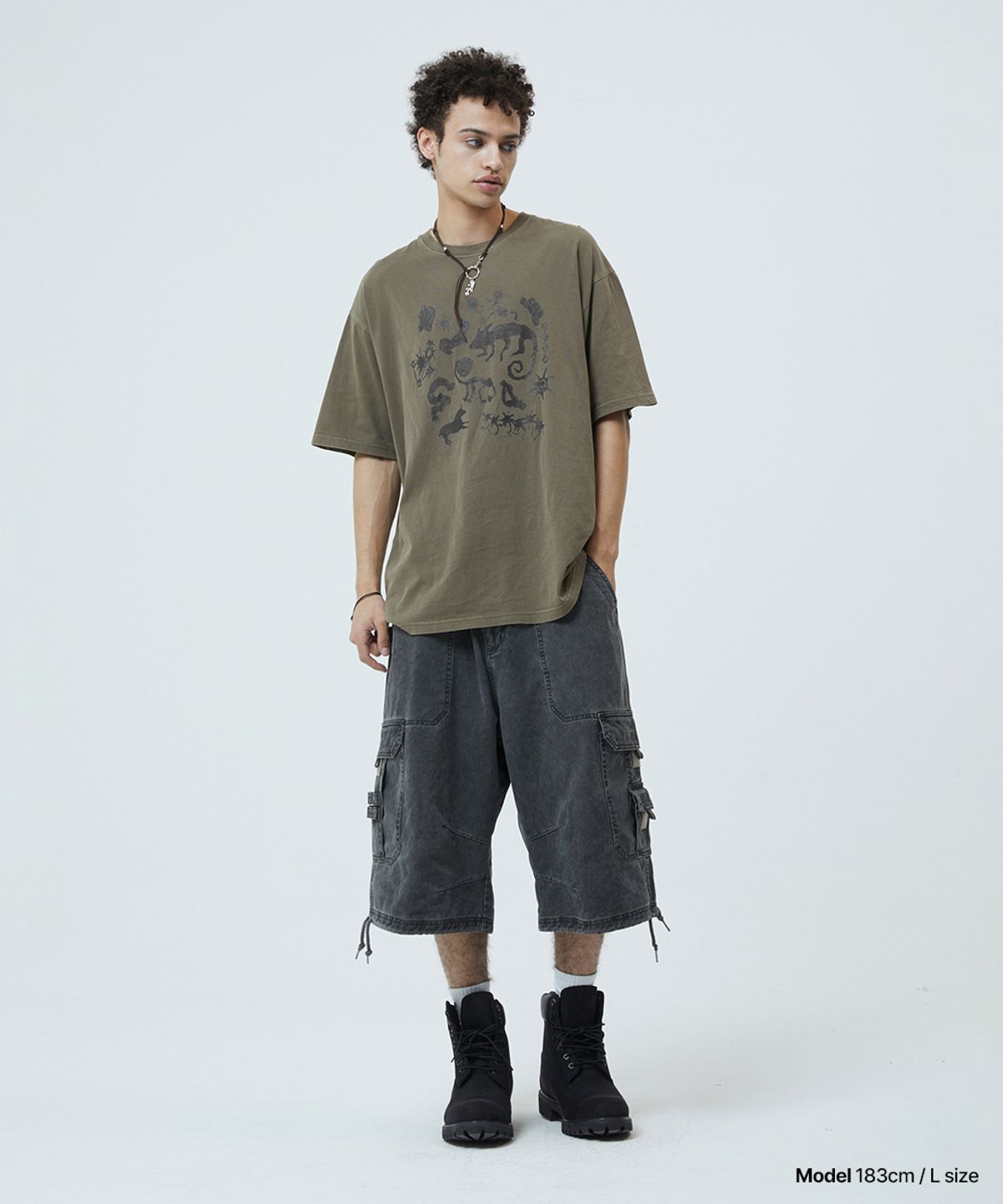 마하그리드(MAHAGRID) BERMUDA UTILITY CARGO SHORTS CHARCOAL(MG2GMMPA64A)