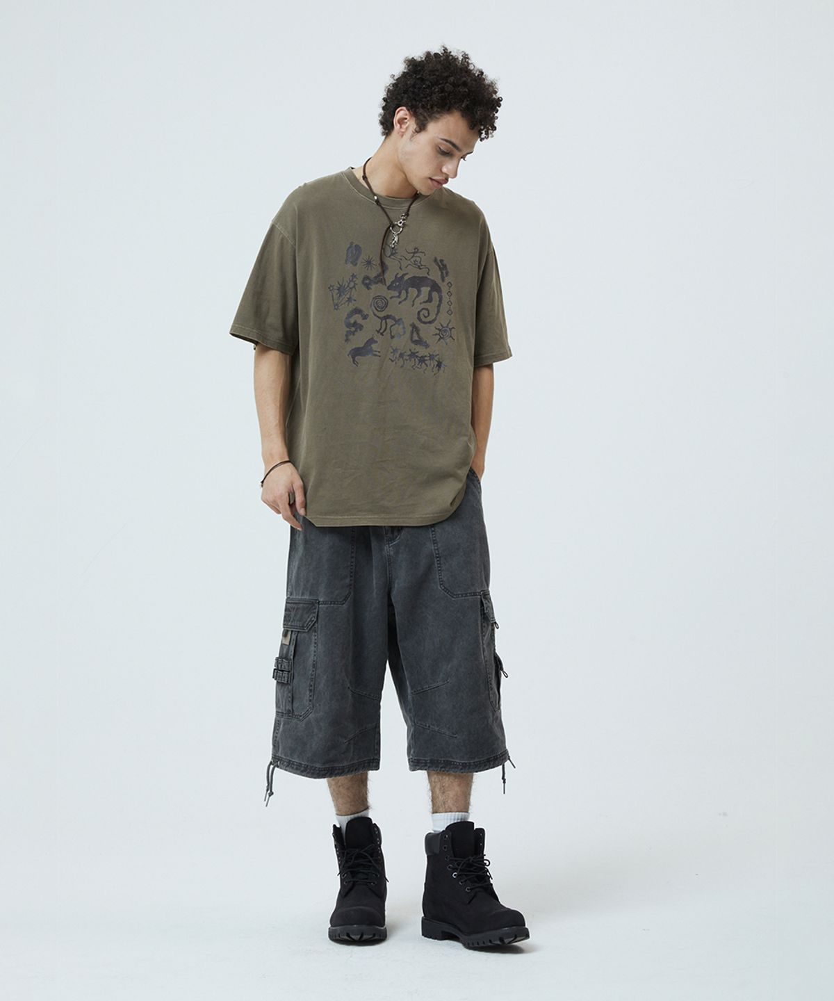 마하그리드(MAHAGRID) BERMUDA UTILITY CARGO SHORTS CHARCOAL(MG2GMMPA64A)