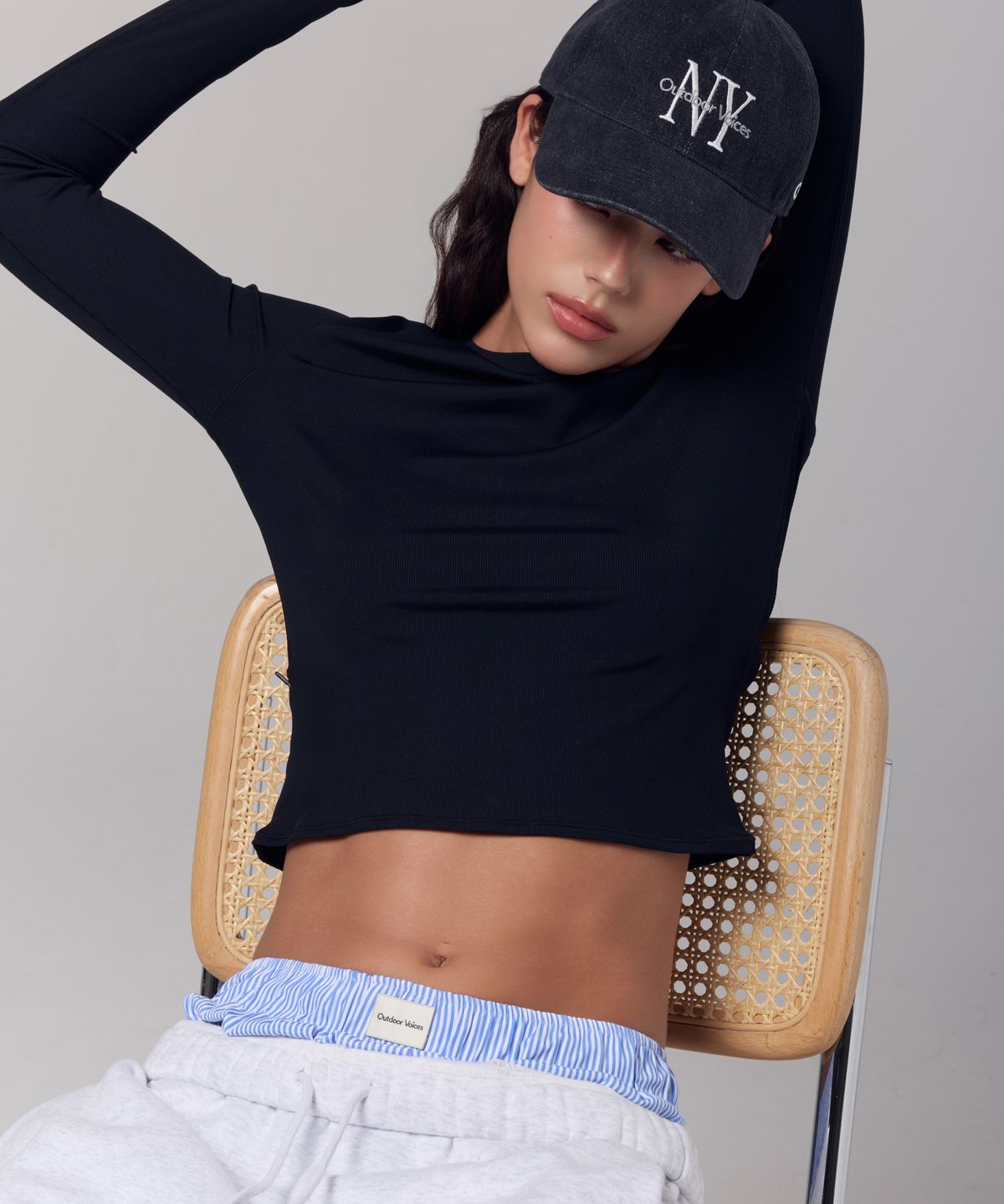 아웃도어 보이스(OUTDOOR VOICES) (W)Technol-OV™ COMFY FLEX LONG SLEEVE TEE (BLACK)
