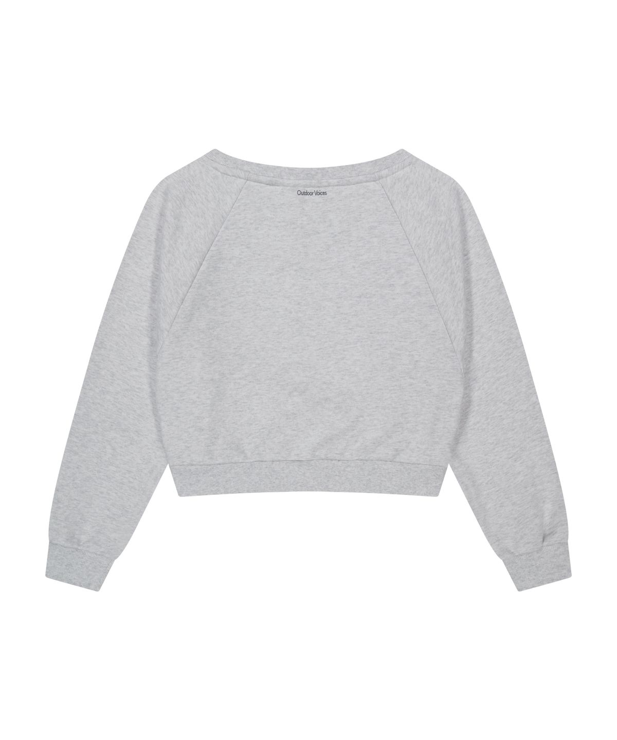 아웃도어 보이스(OUTDOOR VOICES) (W)OV LOGO OFF-SHOULDER SWEATSHIRT (LIGHT HEATHER GRAY)