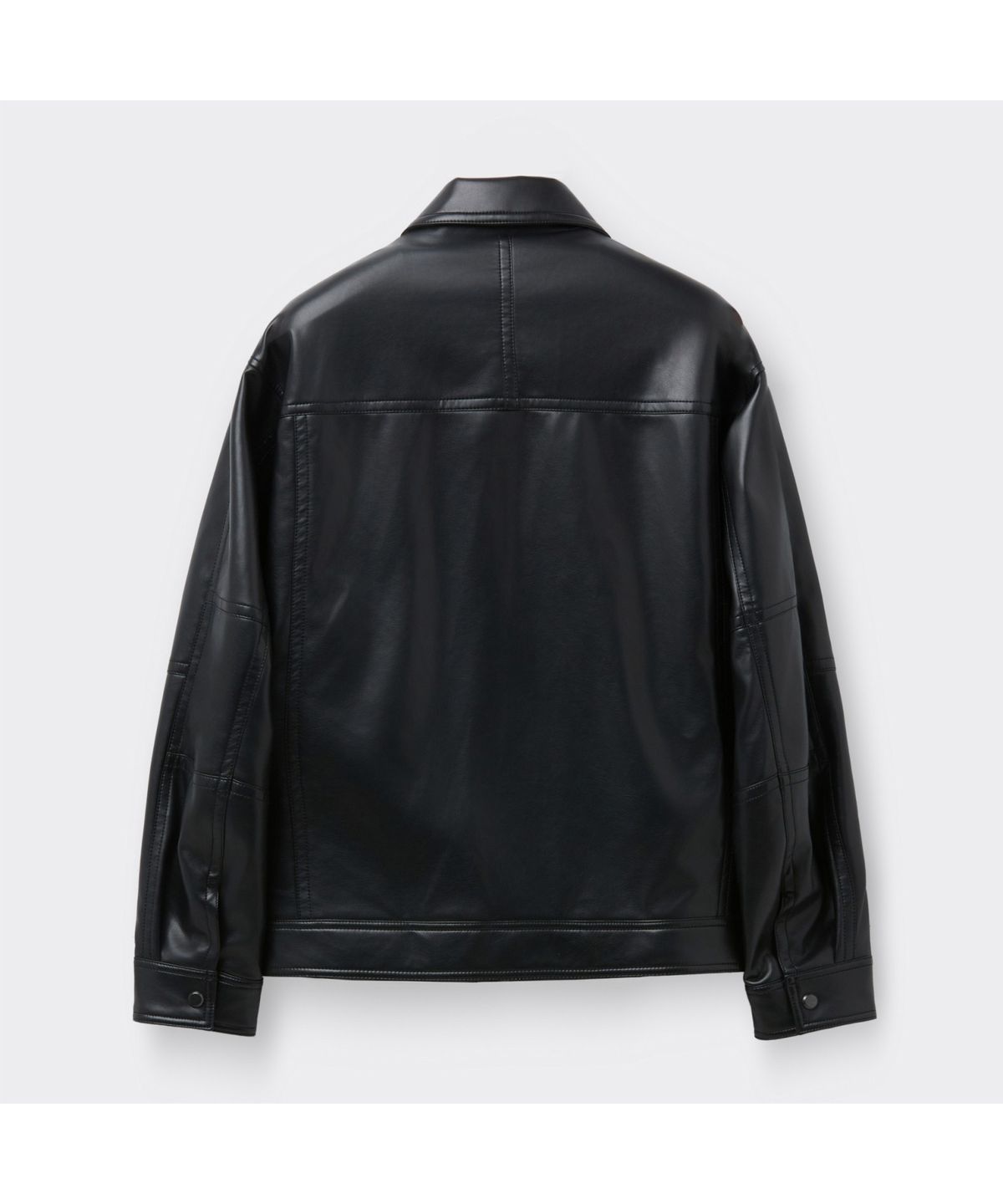 커스텀멜로우(CUSTOMELLOW) Black Faux Leather Jacket C9UAM26111BKX