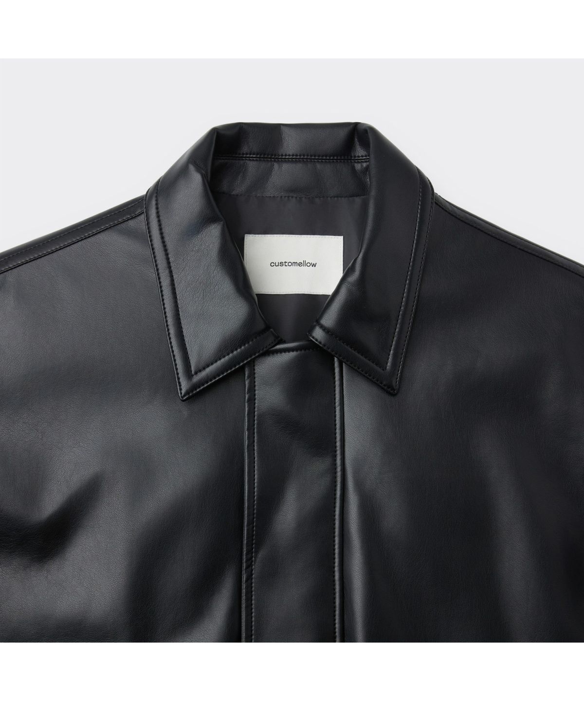 커스텀멜로우(CUSTOMELLOW) Black Faux Leather Jacket C9UAM26111BKX