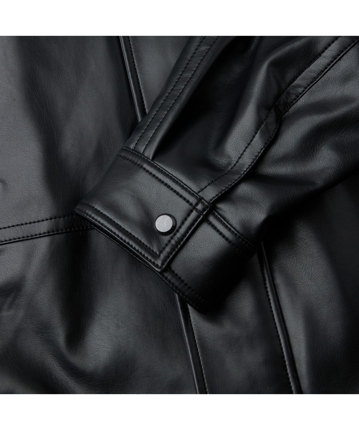 커스텀멜로우(CUSTOMELLOW) Black Faux Leather Jacket C9UAM26111BKX