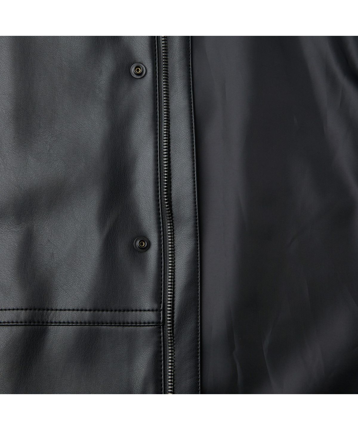 커스텀멜로우(CUSTOMELLOW) Black Faux Leather Jacket C9UAM26111BKX