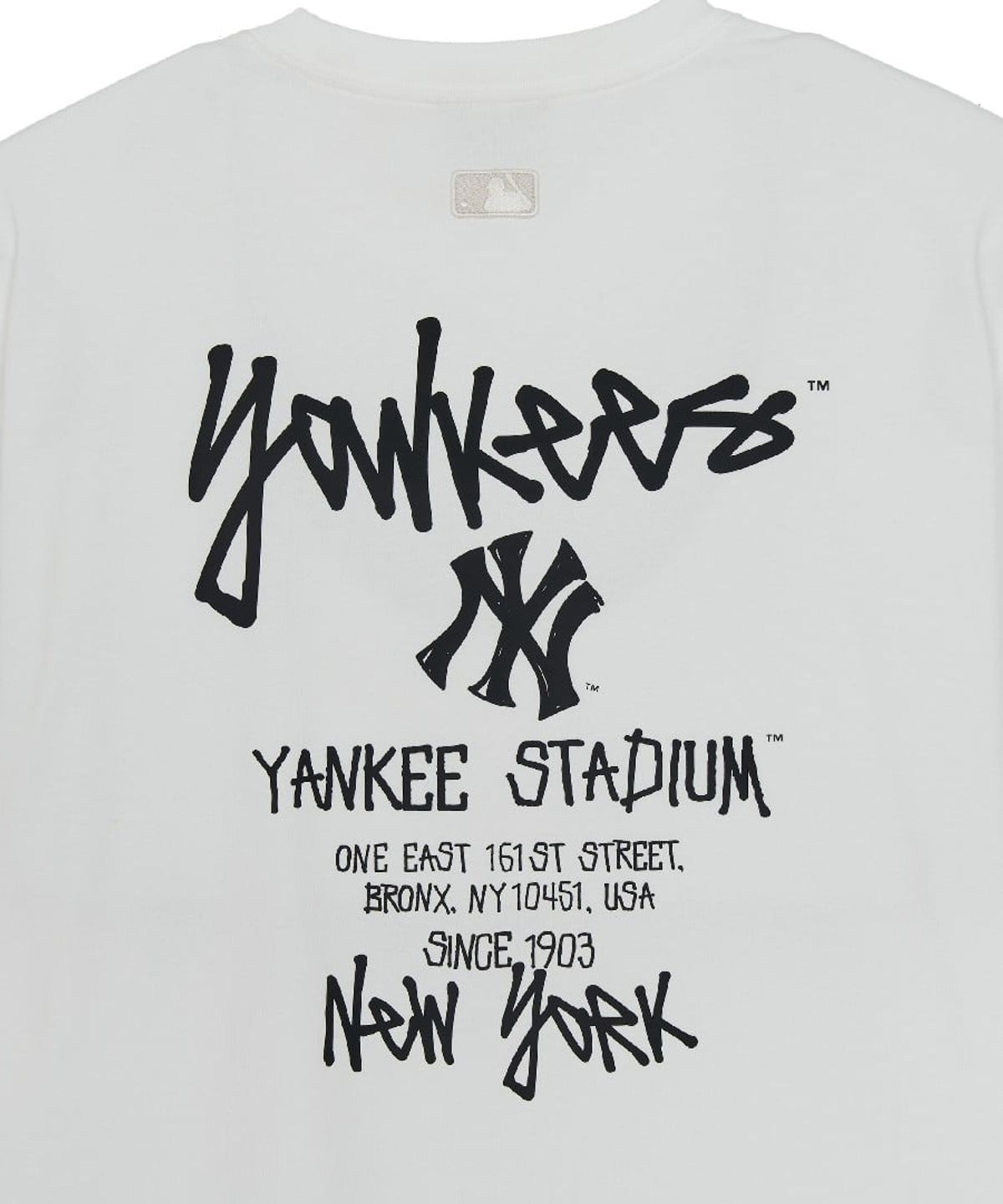 엠엘비(MLB) 베이직 스트릿 등판레터 오버핏 반팔 티셔츠 NY (White)