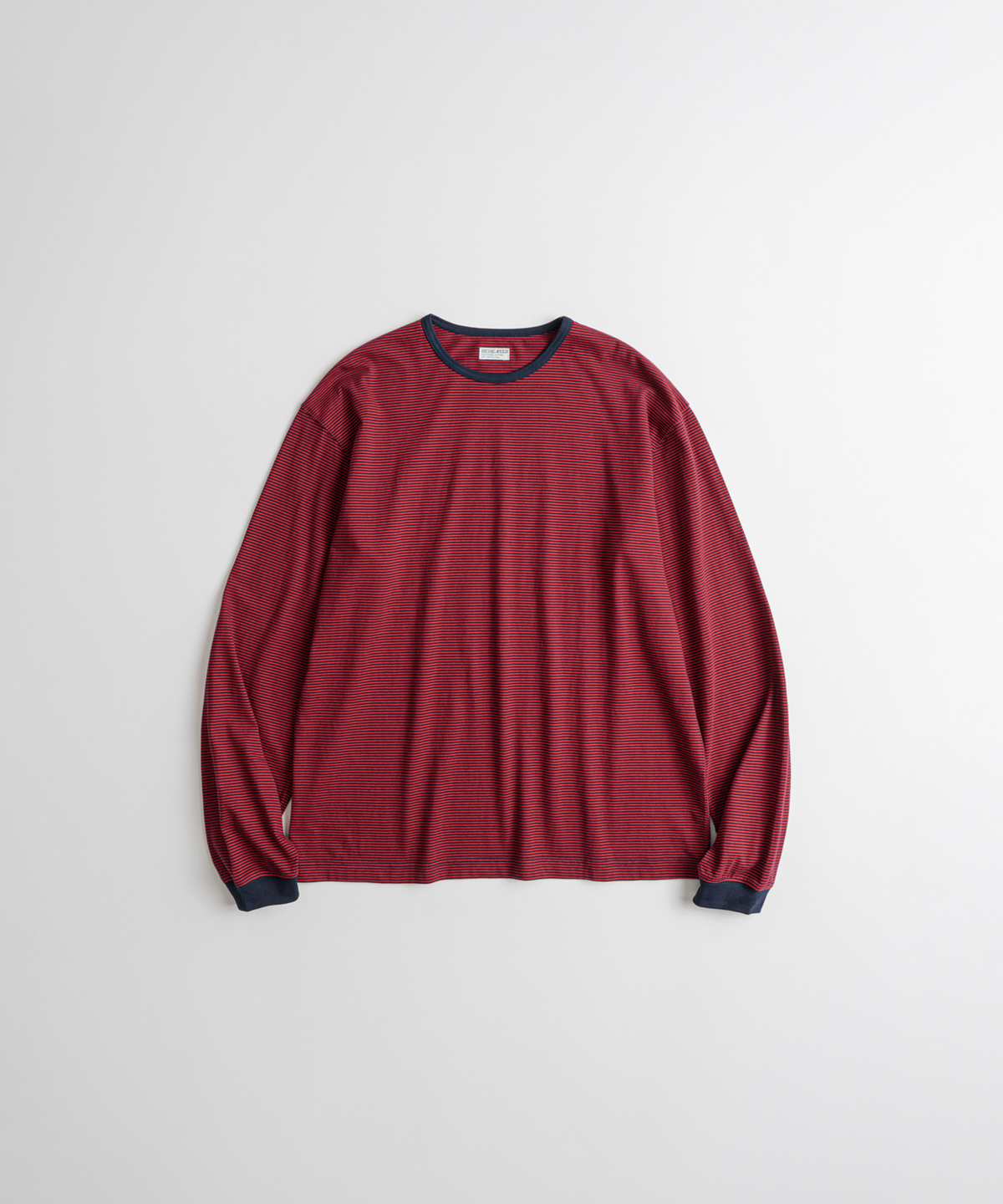 비헤비어(BEHEAVYER) CREWNECK STRIPE L/S SHIRTS red/navy