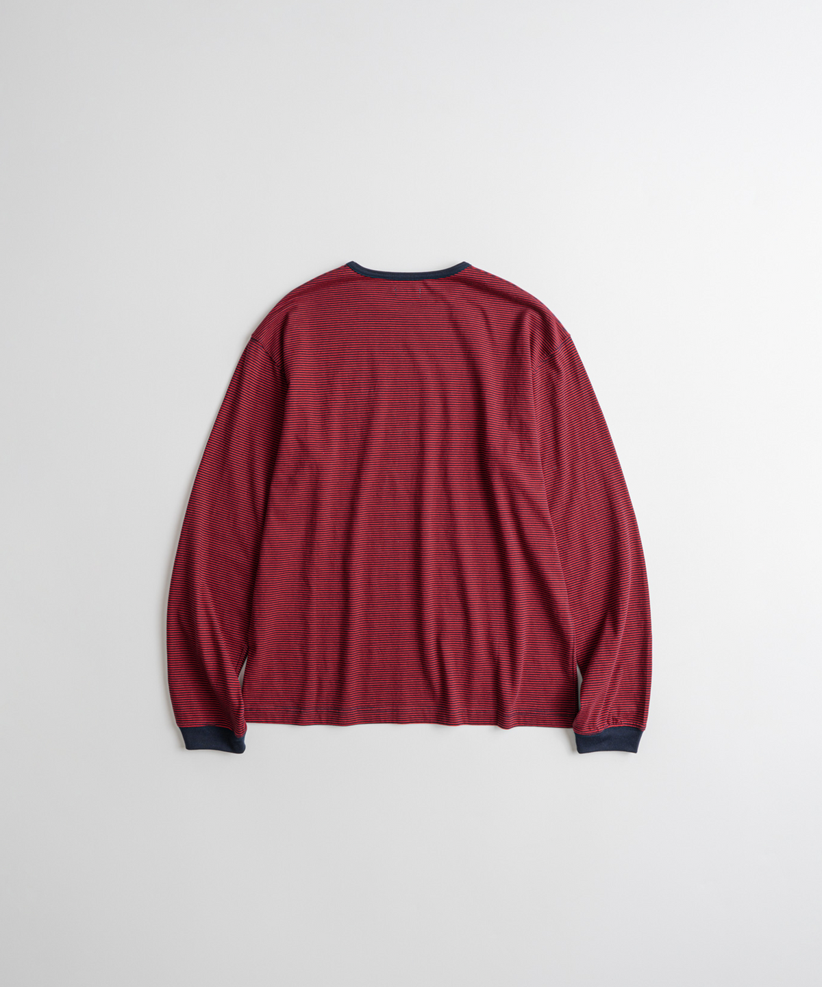 비헤비어(BEHEAVYER) CREWNECK STRIPE L/S SHIRTS red/navy