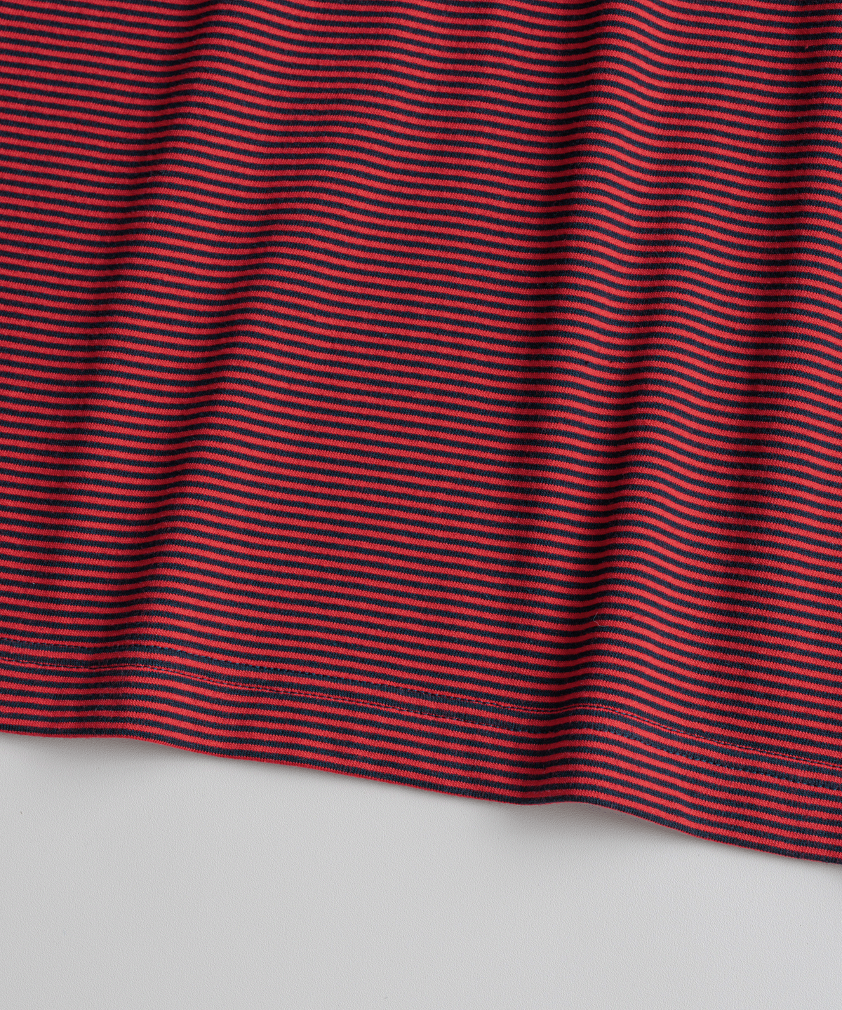 비헤비어(BEHEAVYER) CREWNECK STRIPE L/S SHIRTS red/navy