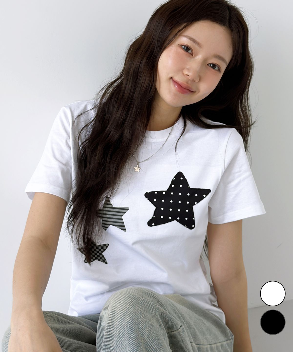 엔티비씨(NTBC) 도트 온 스타 그래픽 반팔 티셔츠_2COLOR