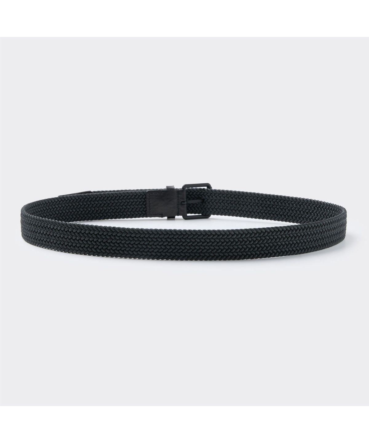 커스텀멜로우(CUSTOMELLOW) Black Leather Braided Belt CAABX26102BKX