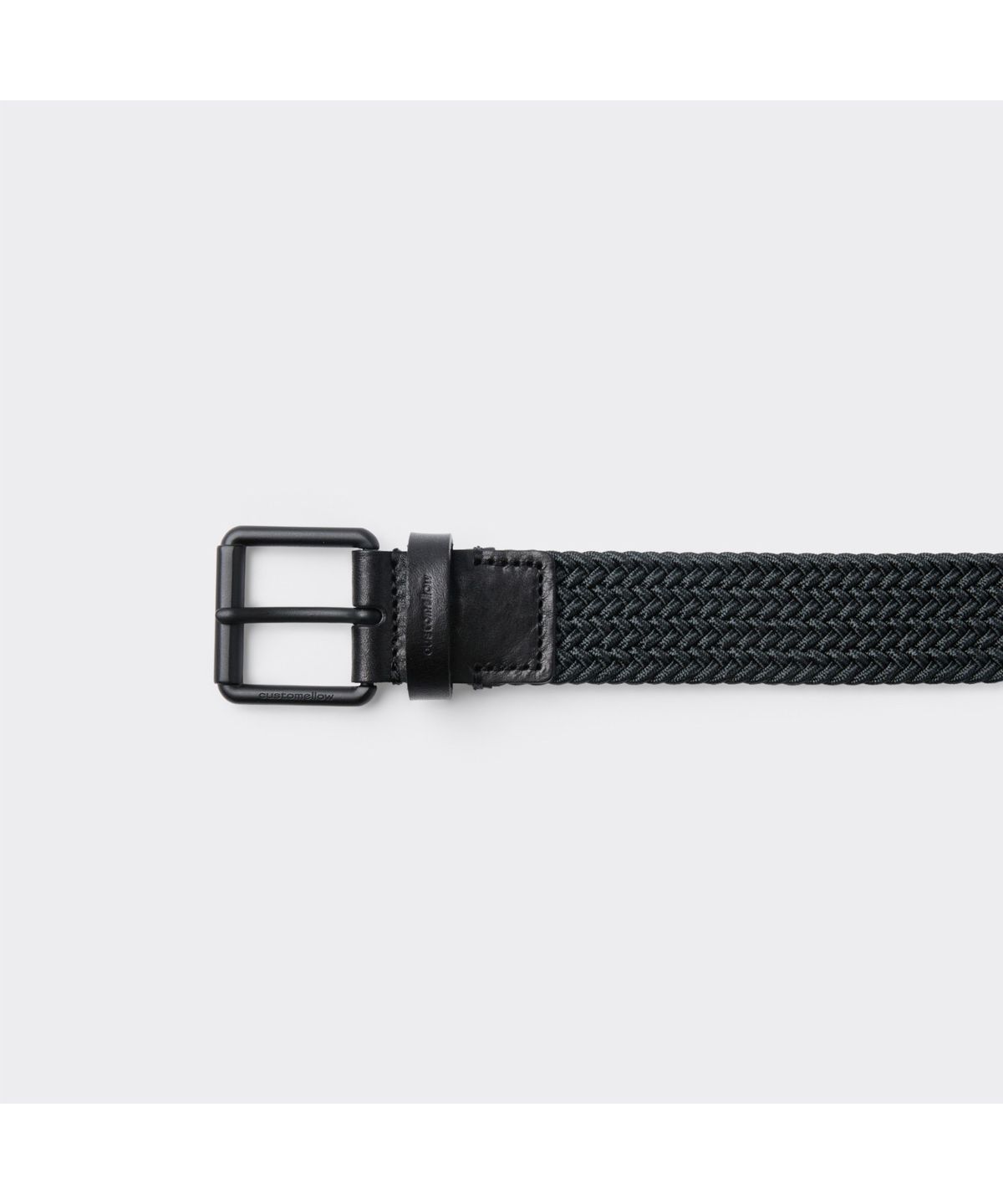 커스텀멜로우(CUSTOMELLOW) Black Leather Braided Belt CAABX26102BKX