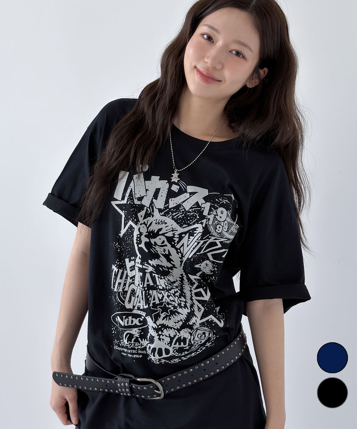 엔티비씨(NTBC) 락 펑크 오버핏 반팔 티셔츠_2COLOR