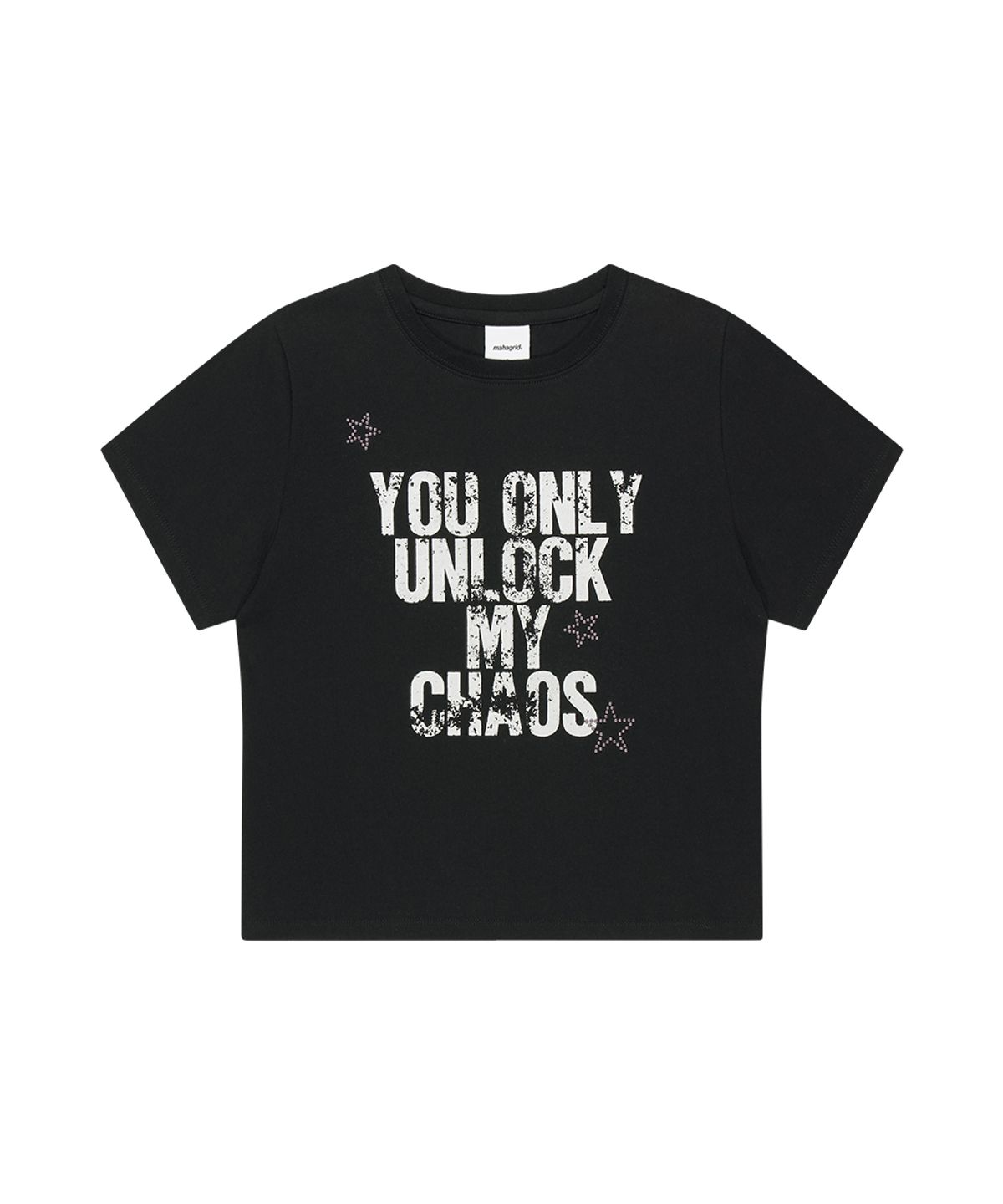 마하그리드(MAHAGRID) UNLOCK CROP TEE BLACK(MG2GMFT529A)