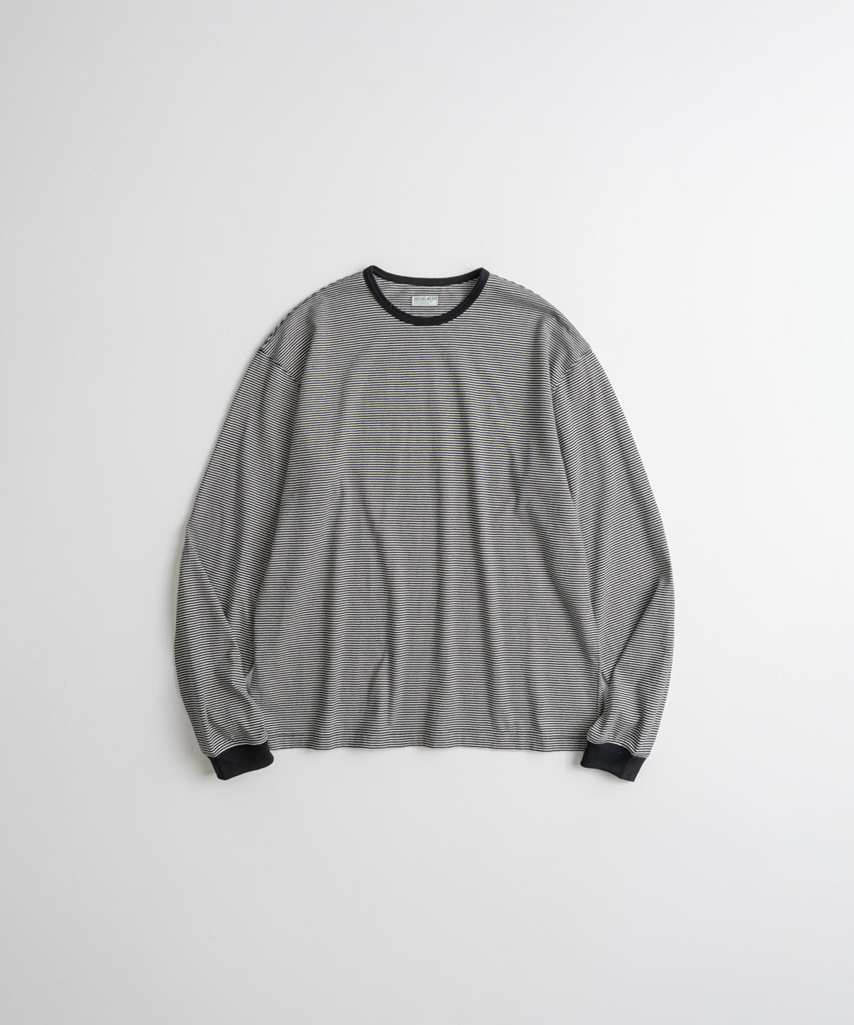 비헤비어(BEHEAVYER) CREWNECK STRIPE L/S SHIRTS oatmeal/black
