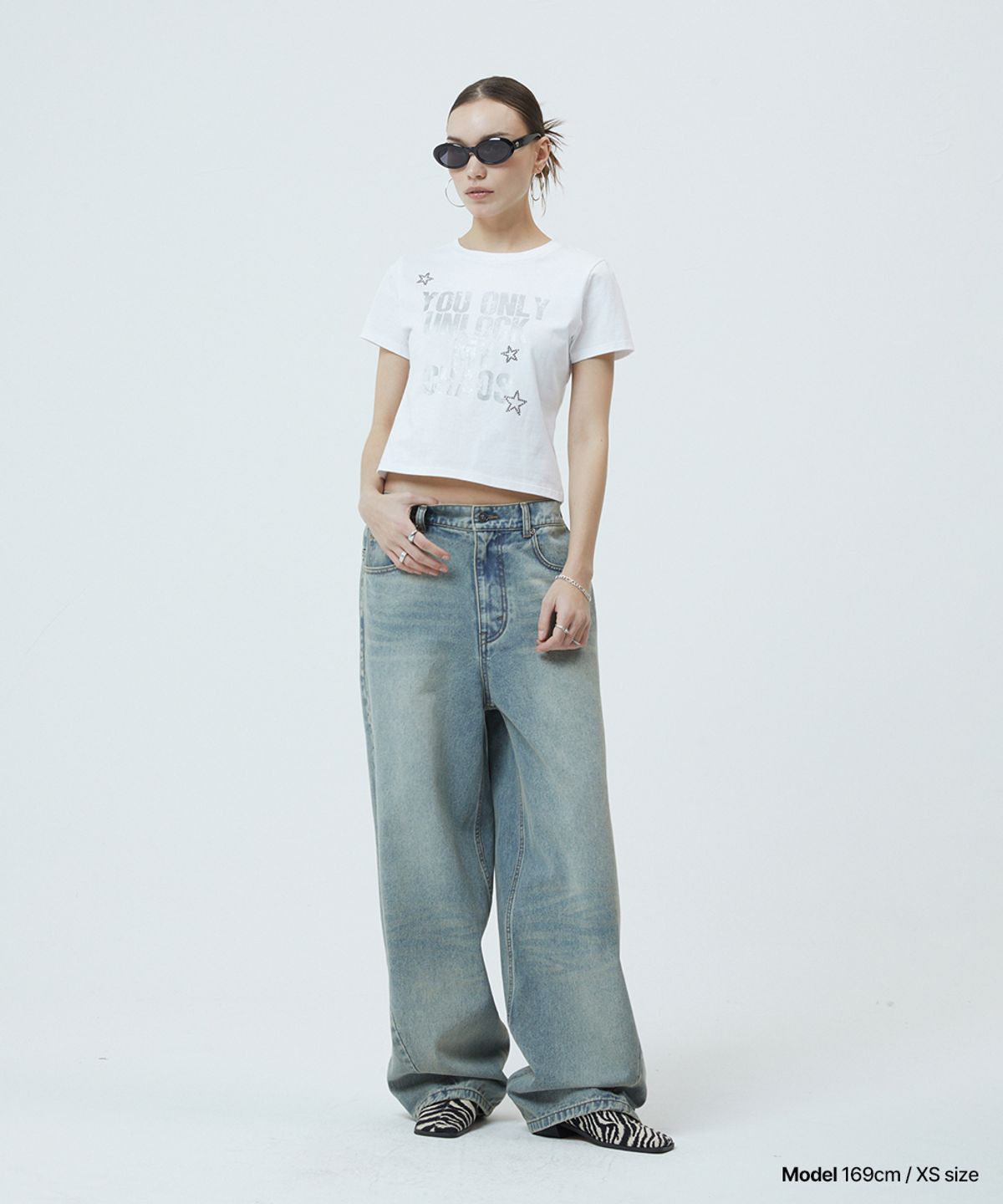 마하그리드(MAHAGRID) UNLOCK CROP TEE WHITE(MG2GMFT529A)