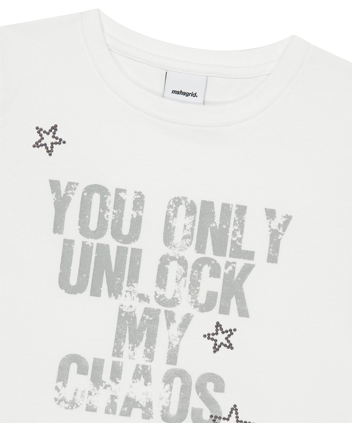 마하그리드(MAHAGRID) UNLOCK CROP TEE WHITE(MG2GMFT529A)