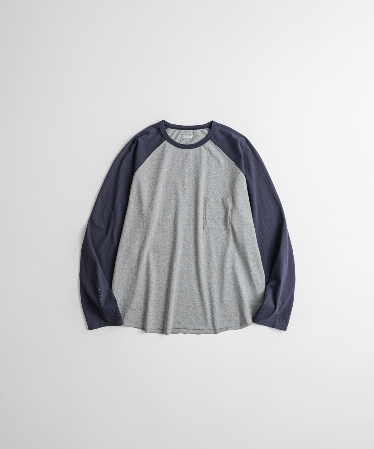 비헤비어(BEHEAVYER) DISTRESSED BASEBALL L/S SHIRTS heather/d.purple