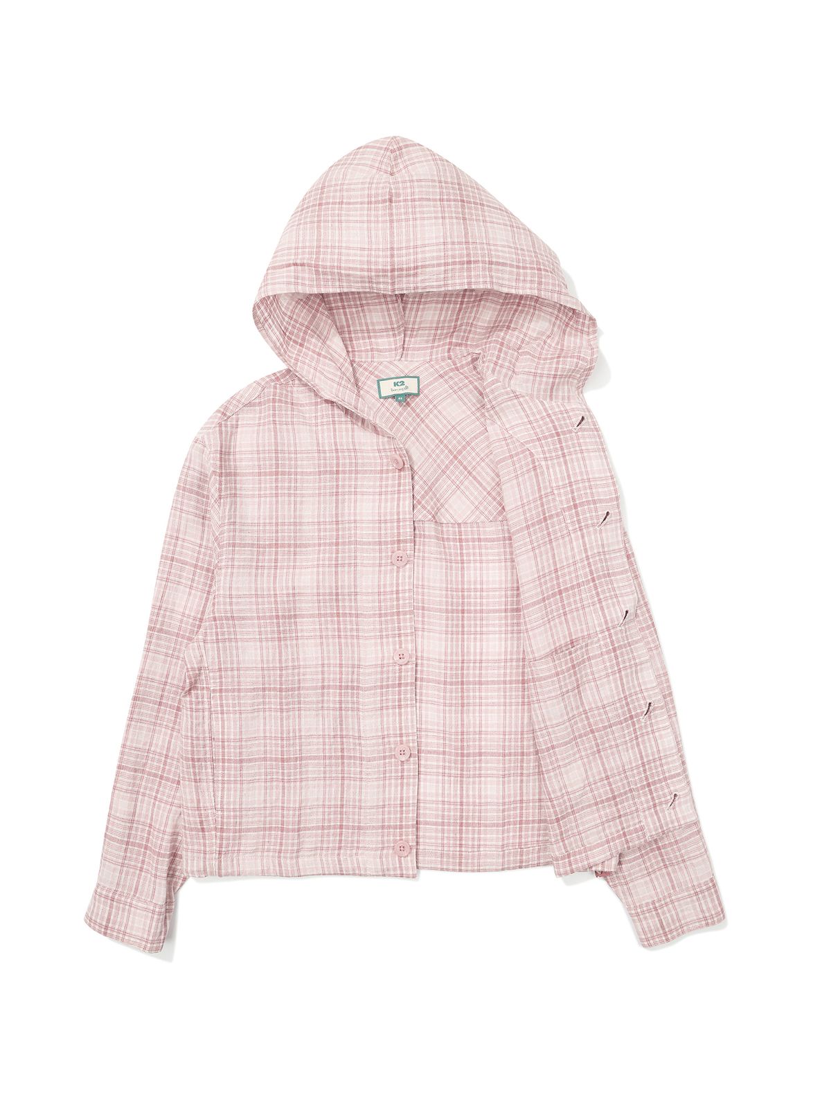 케이투(K2) FOR:REST 썸머 체크 셔켓 W_Greyish Pink