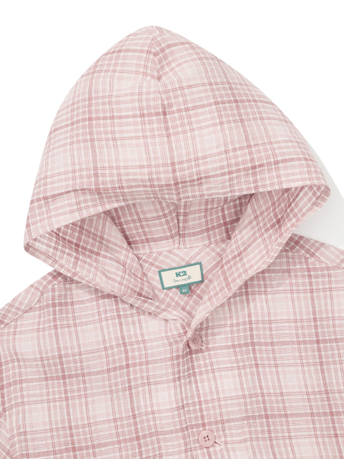 케이투(K2) FOR:REST 썸머 체크 셔켓 W_Greyish Pink