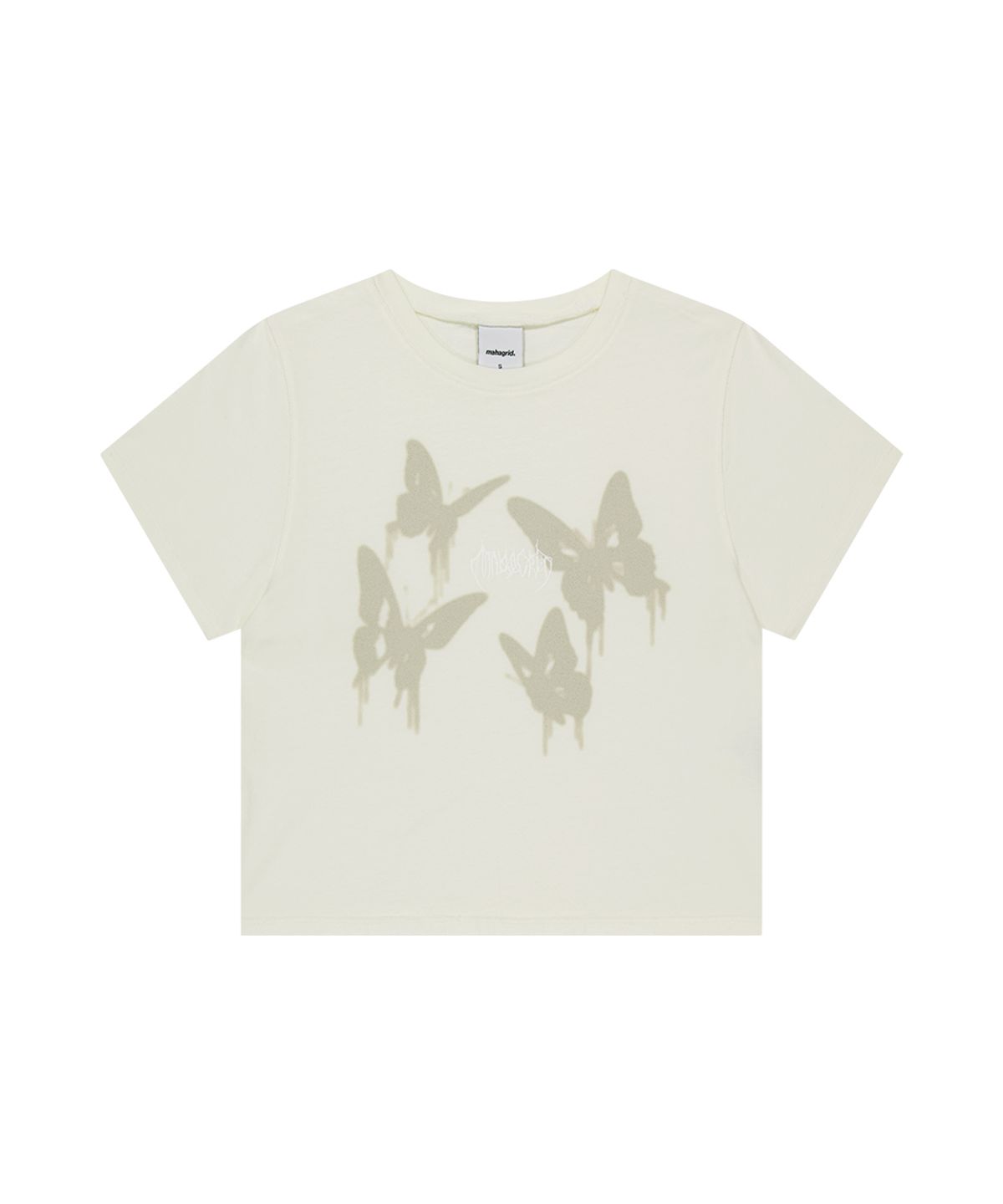 마하그리드(MAHAGRID) PIGMENT BUTTERFLY GOTH CROP TEE IVORY(MG2GMFT533A)