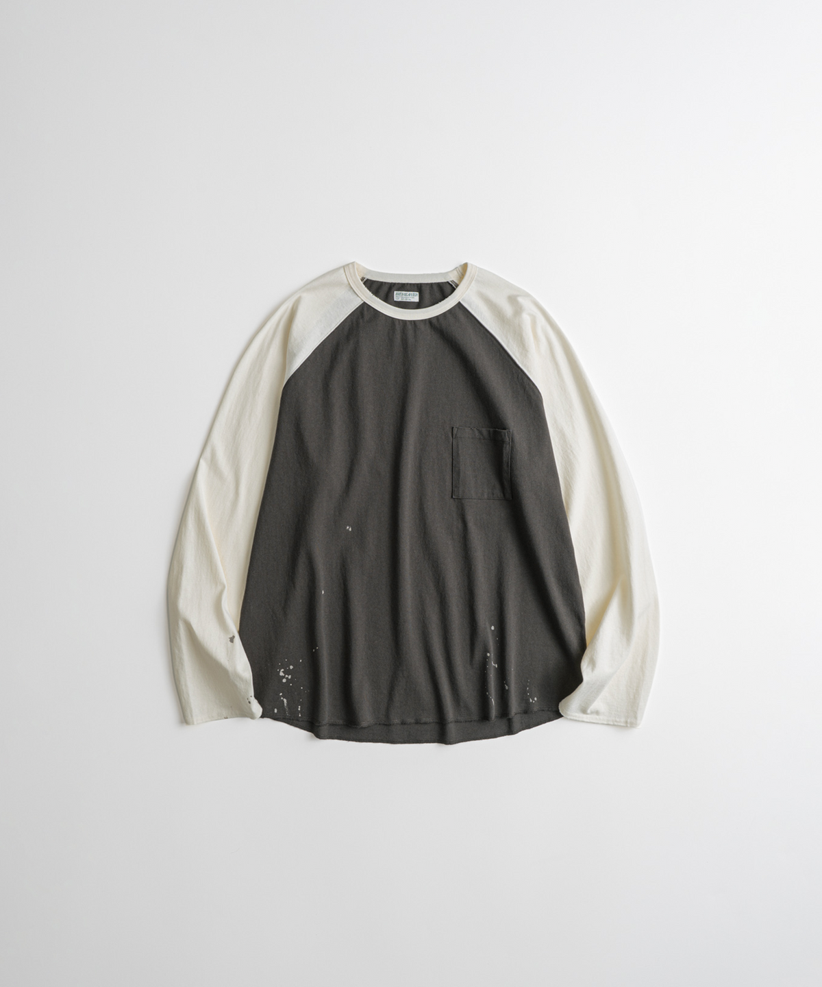 비헤비어(BEHEAVYER) DISTRESSED BASEBALL L/S SHIRTS d.brown/natural