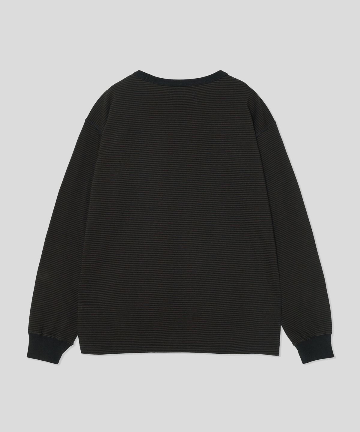 온셋(ONSET) STEADY STRIPE LONG SLEEVE T SHIRTS (BlACK/BROWN)