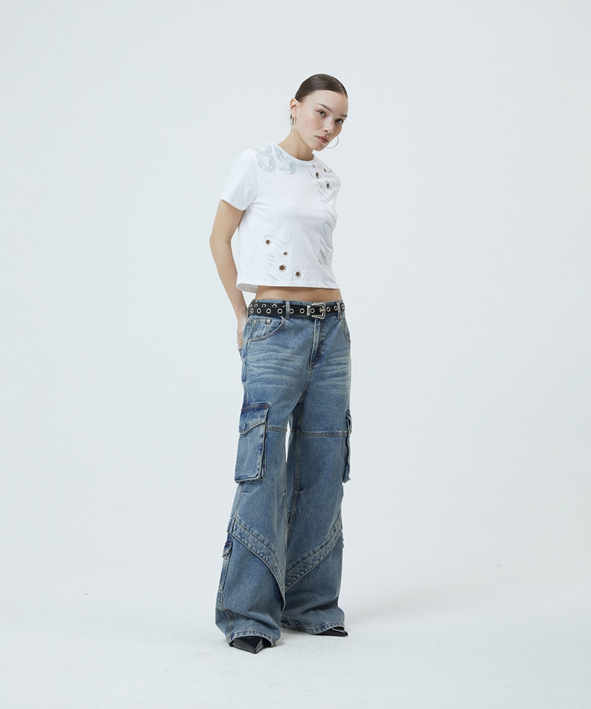 마하그리드(MAHAGRID) TRUTH EYELET TEE BLACK(MG2GMFT543A)