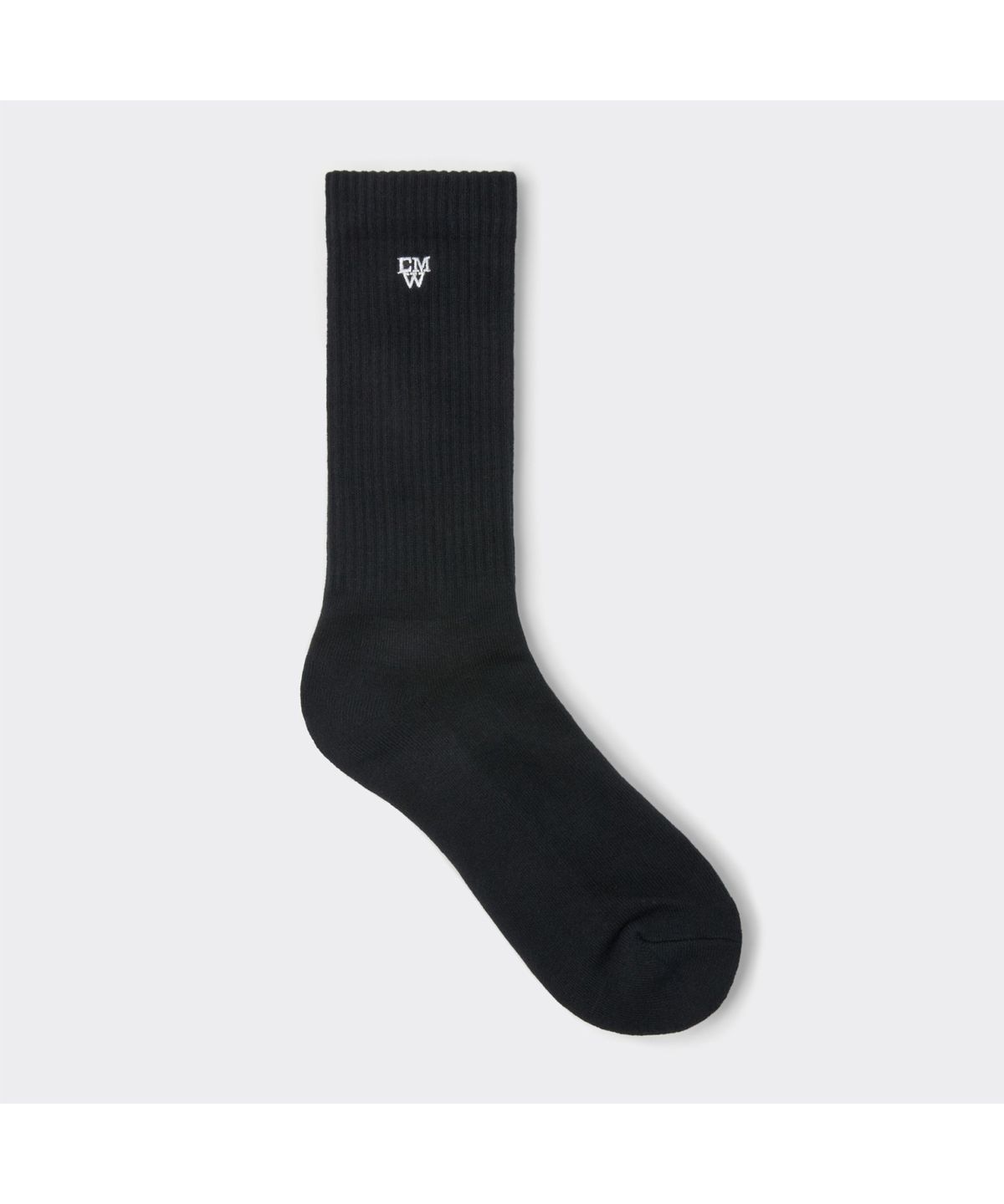 커스텀멜로우(CUSTOMELLOW) Black Rib Logo Socks CALAX26111BKX