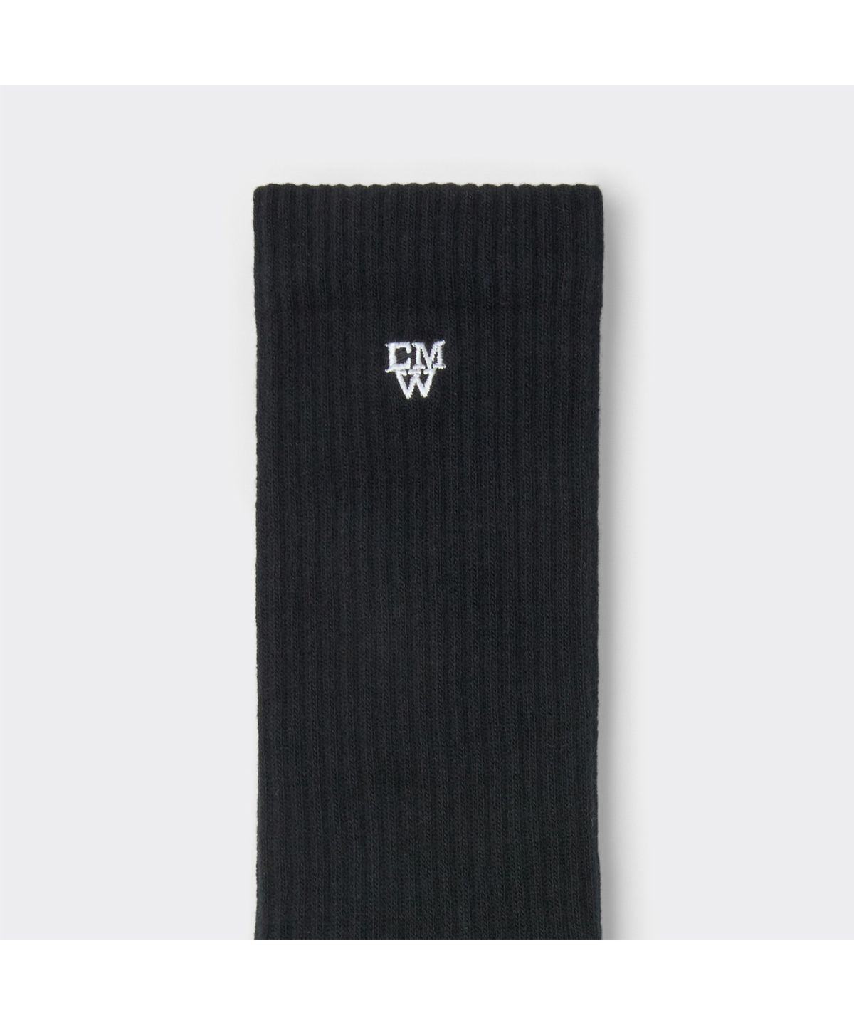 커스텀멜로우(CUSTOMELLOW) Black Rib Logo Socks CALAX26111BKX